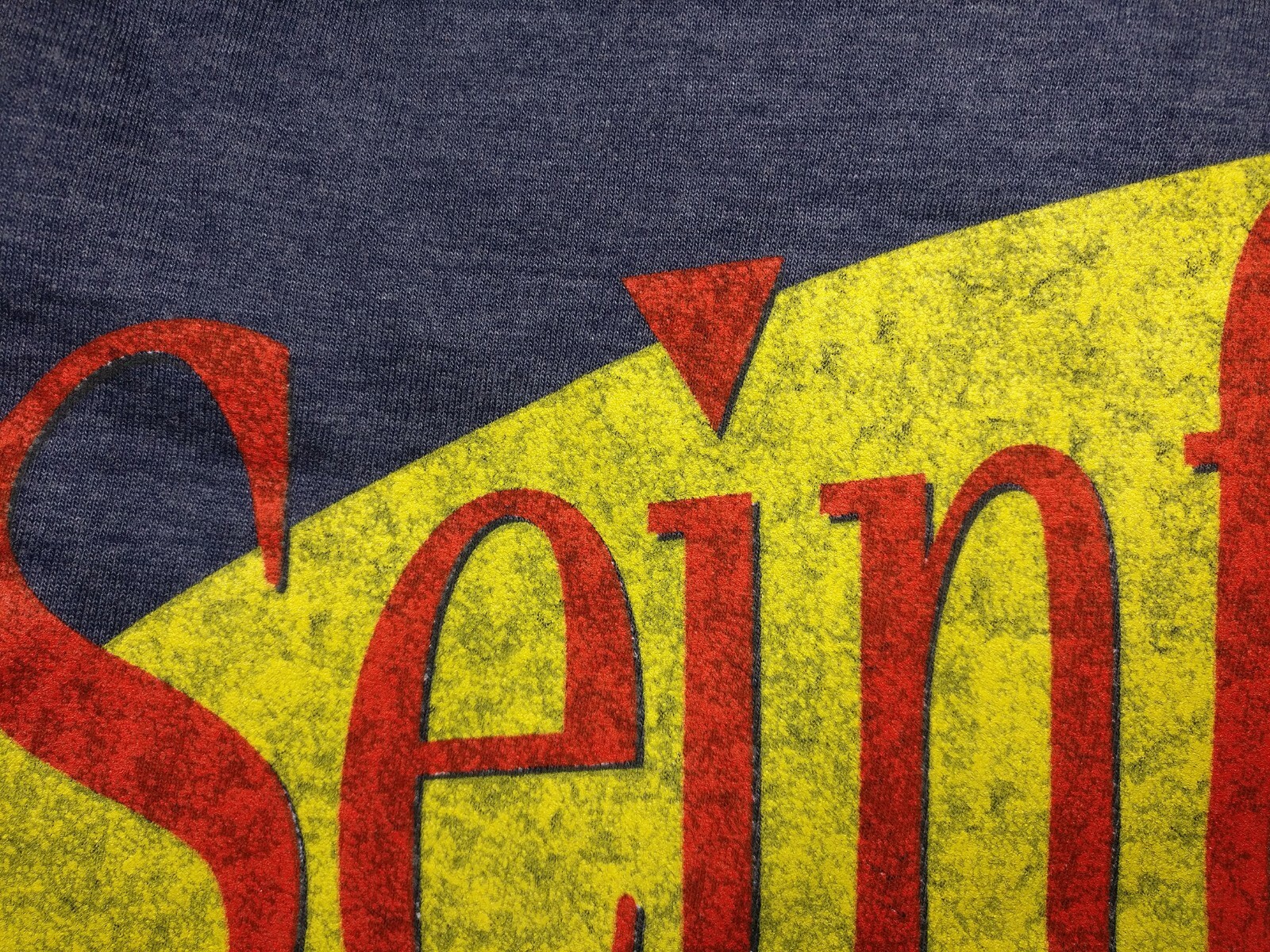 Seinfeld Shirt TV Show Distressed Logo Officially Licenced Tee Navy Mens L-XXL