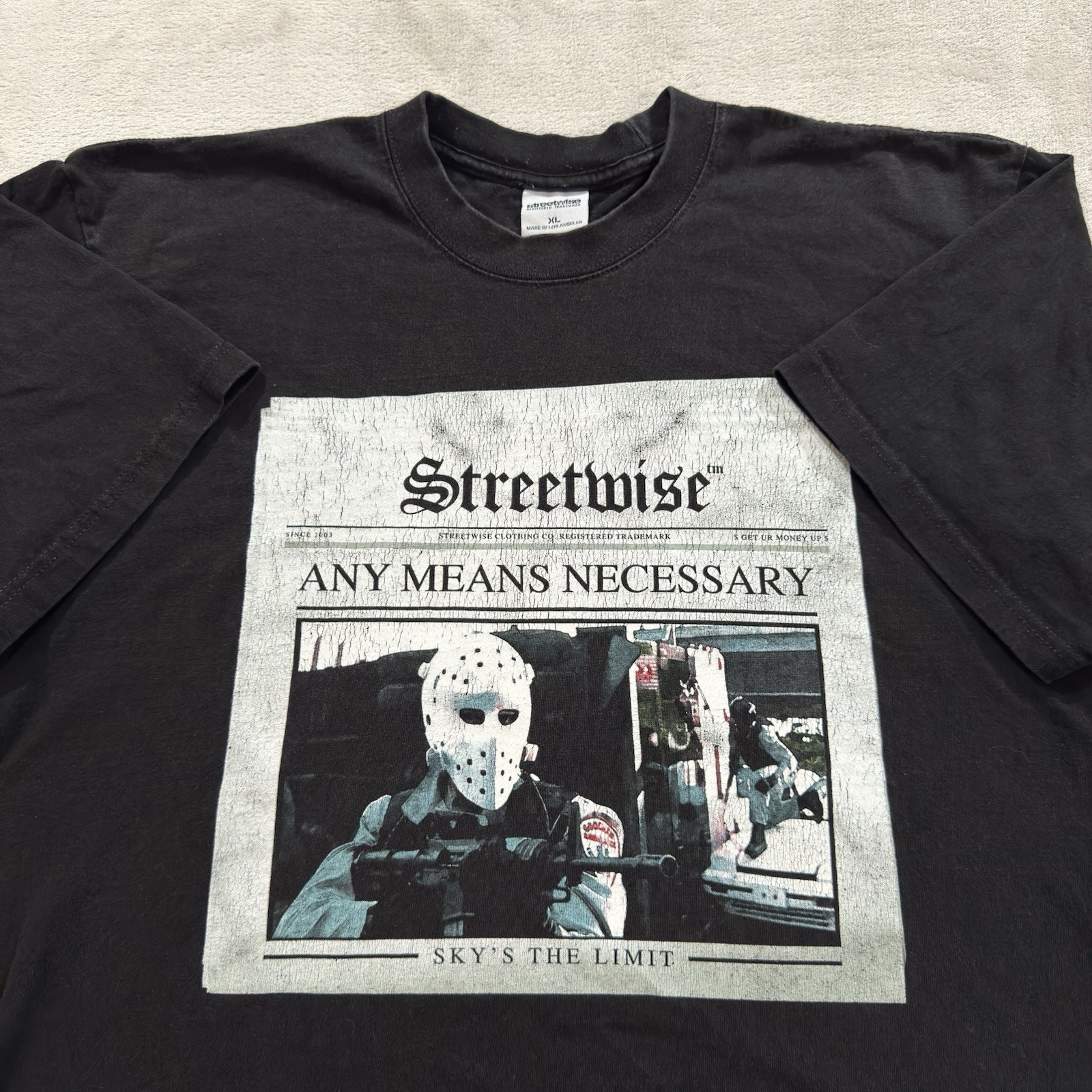Vintage Y2K Streetwise T-shirt Urban Streetwear By Any Means Necessary Size XL