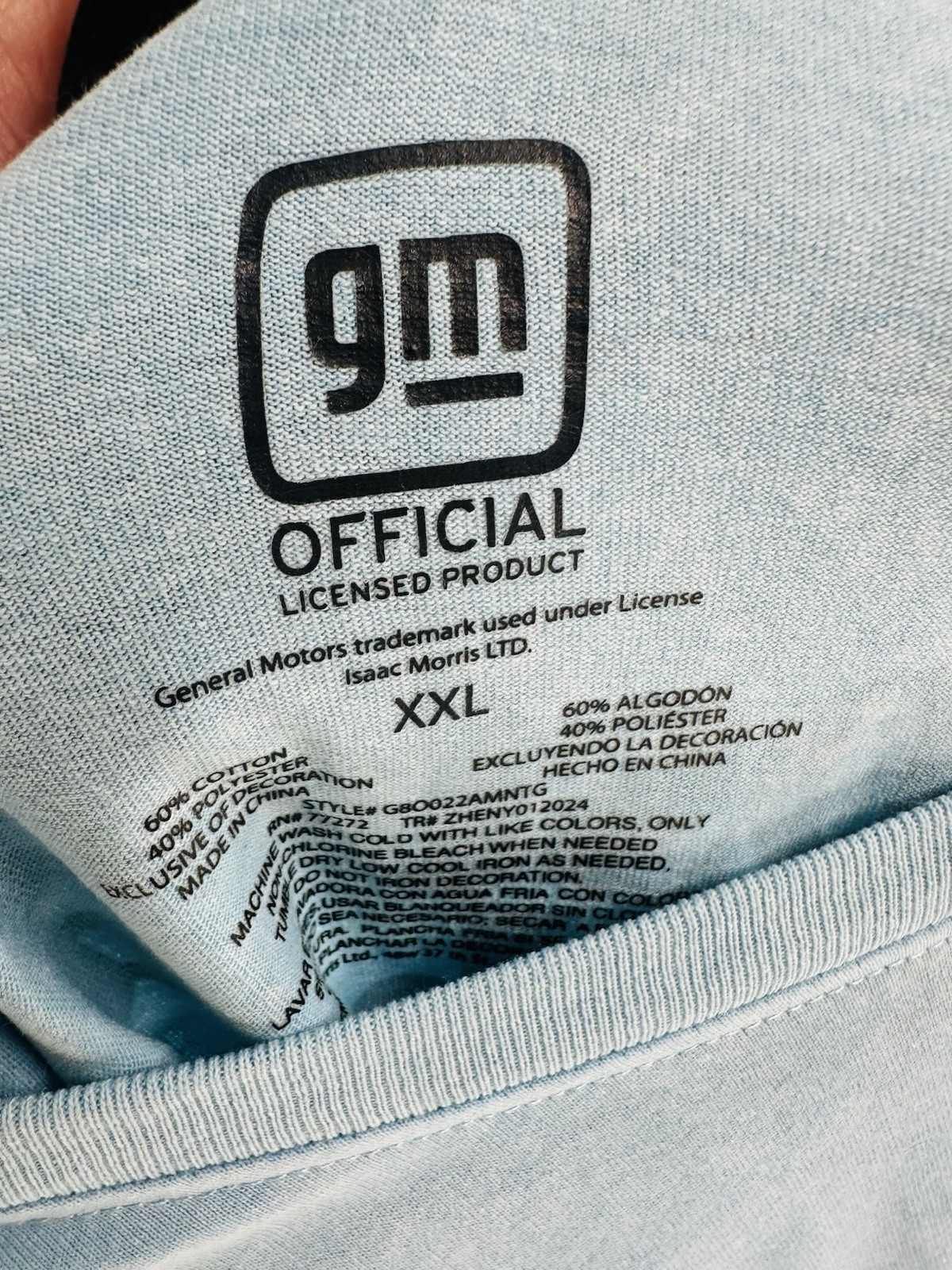 General Motors Shirt Mens XXL Blue USA Camaro Hot Rod GM Licensed
