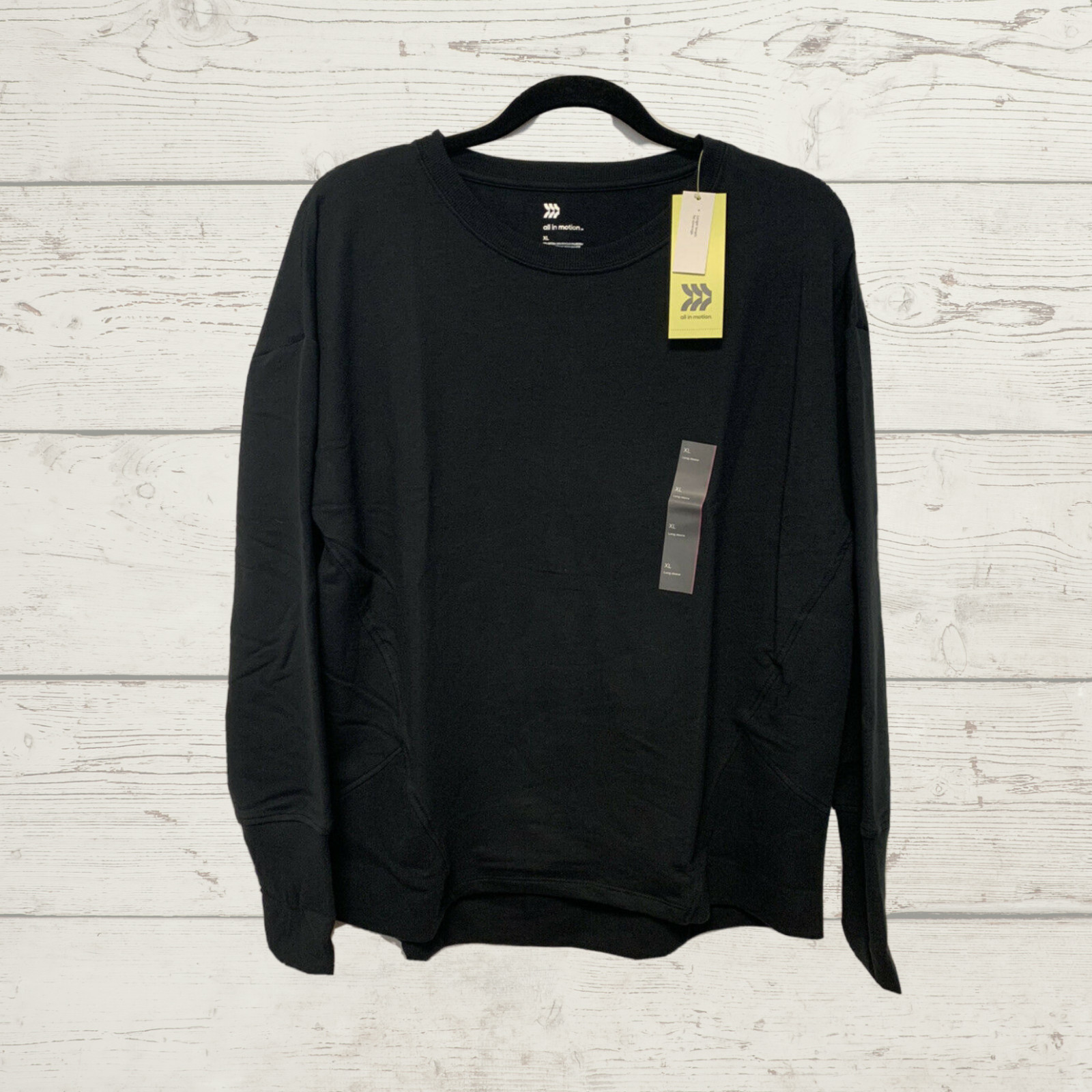 All in Motion Men&rsquo;s Long Sleeve Performance T-Shirt Black Size X Large #M1