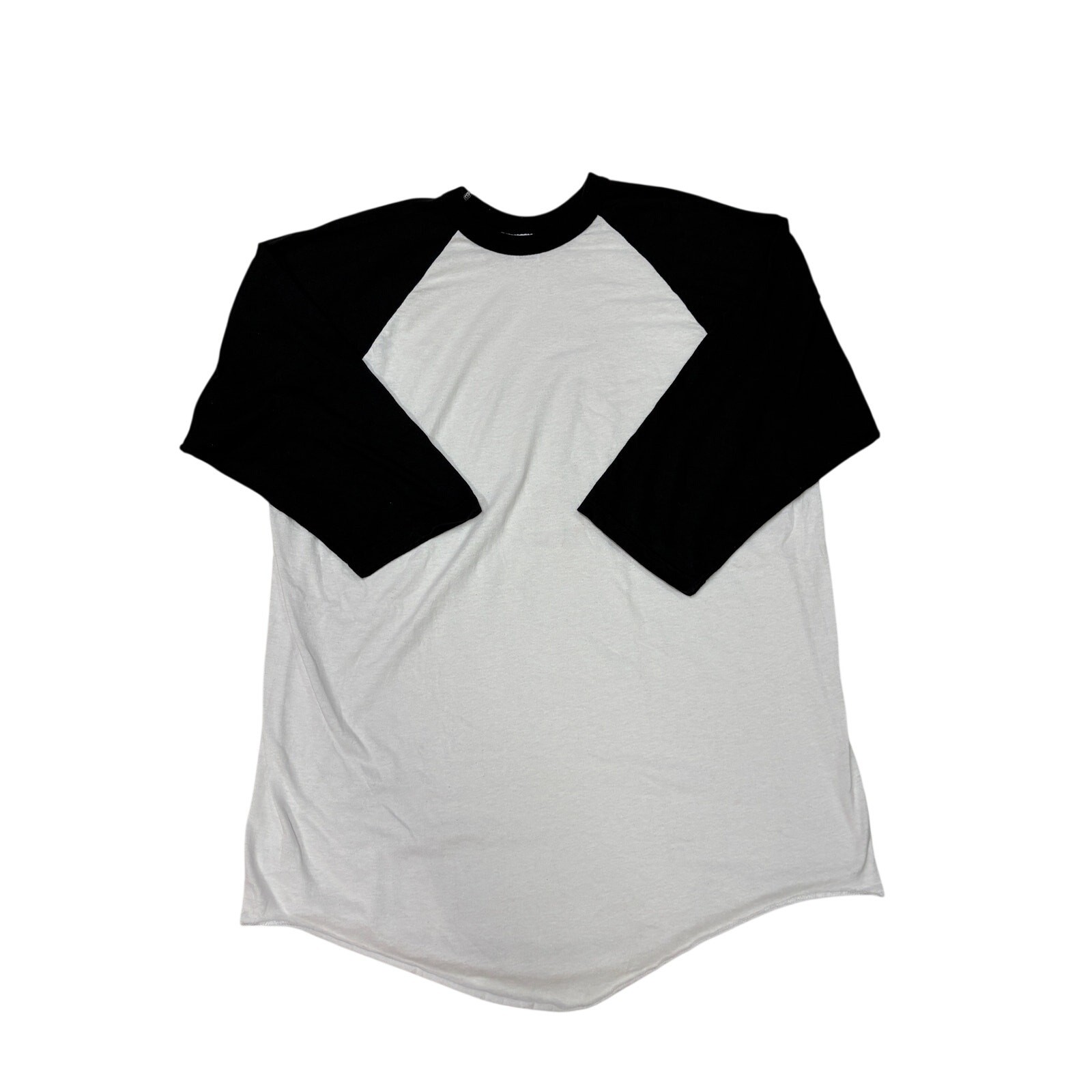 Vintage Russell Baseball T Shirt Mens 2XL White Raglan 3/4 Sleeve USA 90s *READ*