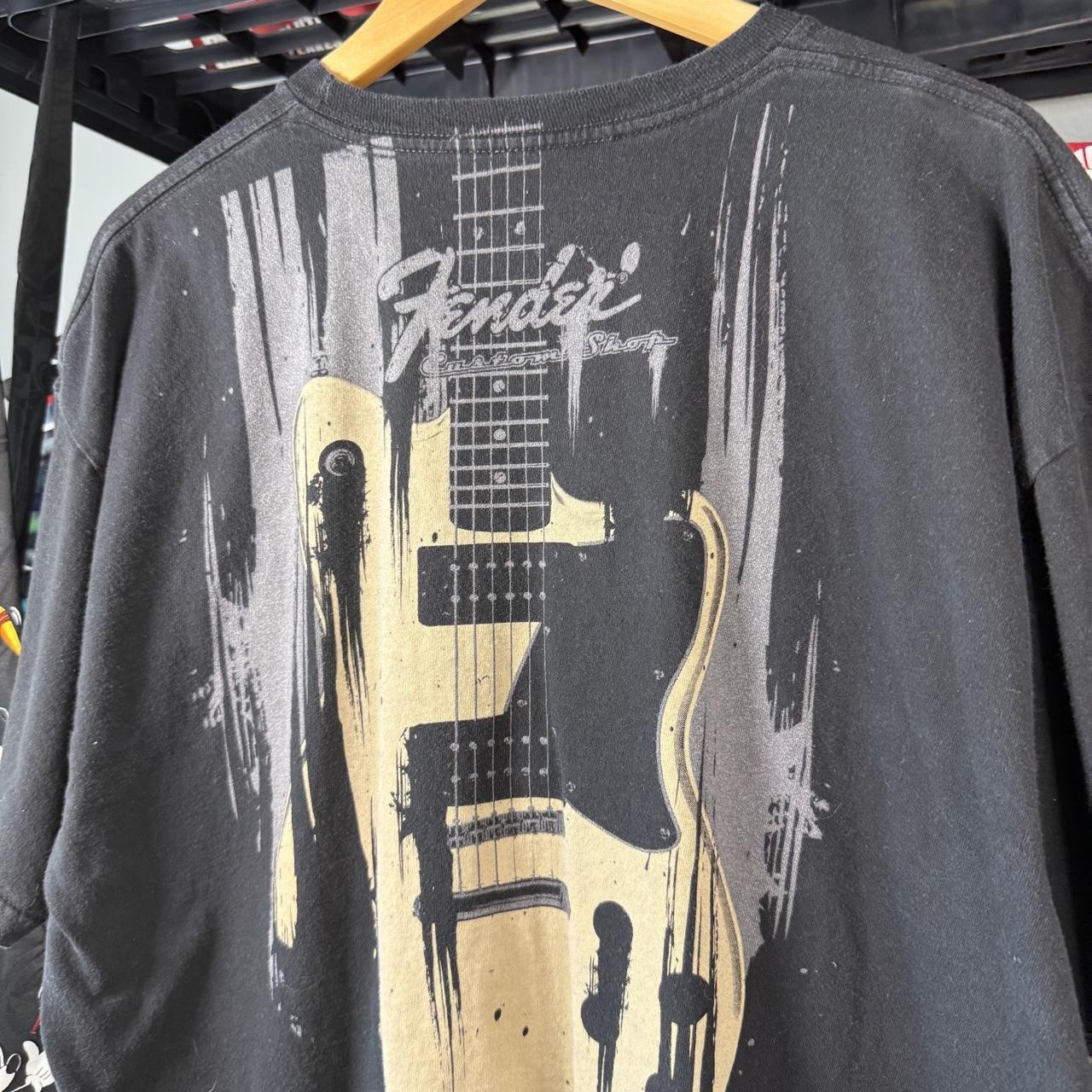 Fender Custom Shop Men&rsquo;s T-Shirt Black Size XL Guitar Back Graphic Print