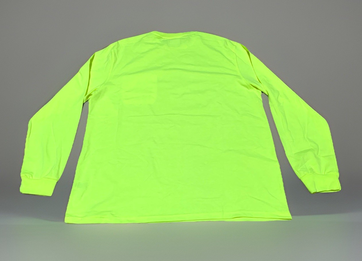 NEW Wrangler Workwear Men&rsquo;s Hi-Vis Yellow Long Sleeve Pocket T-Shirt Size M