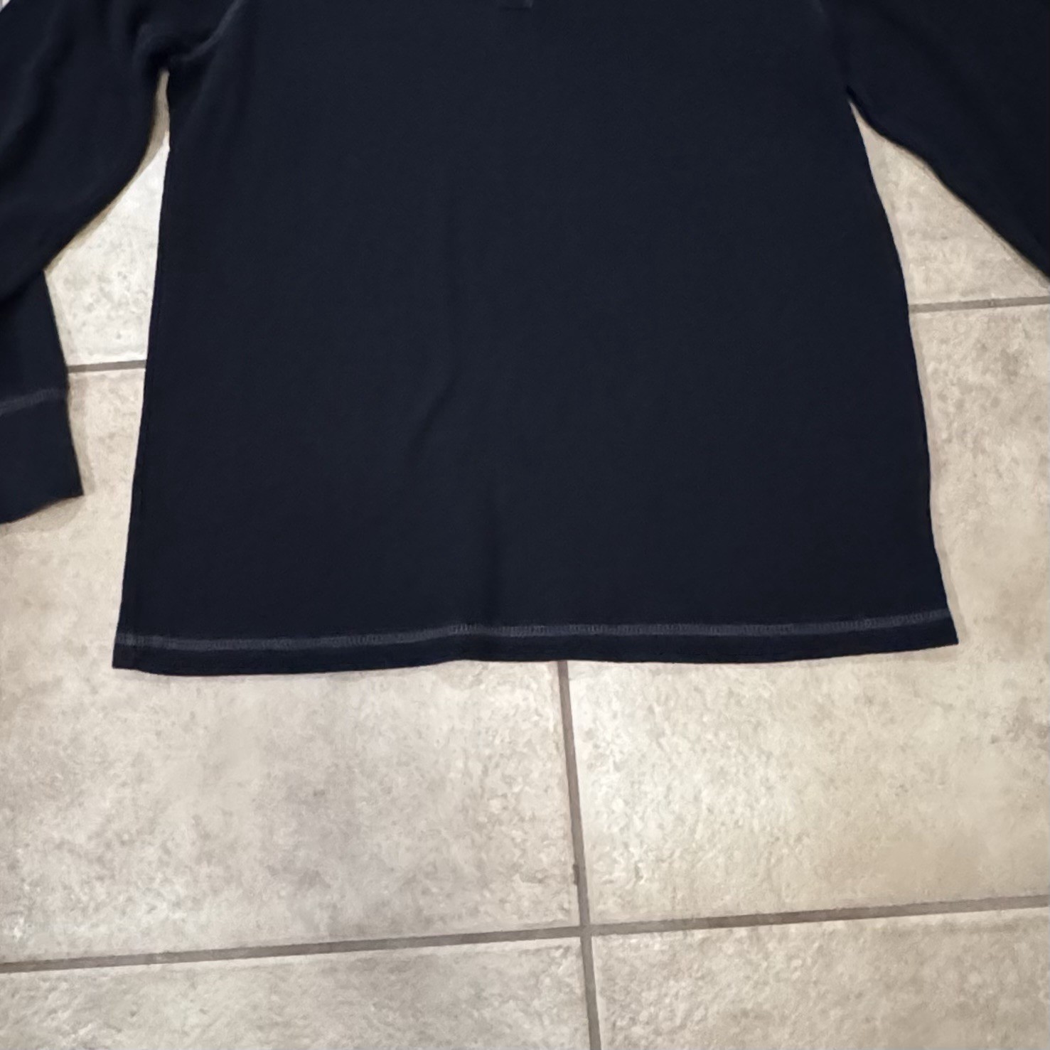GH Bass Co Shirt Mens XL Black Long Sleeve Henley Collar Pullover
