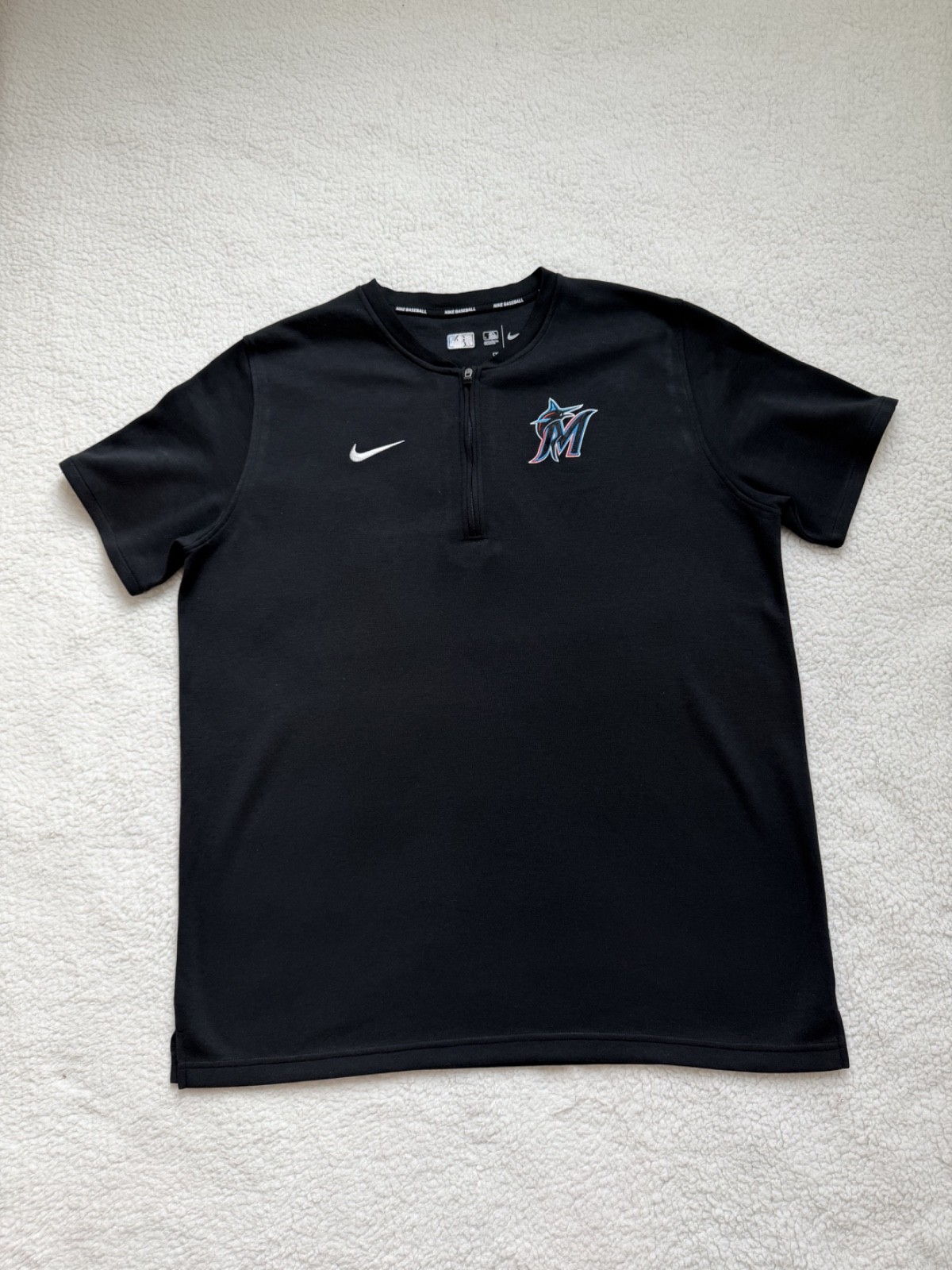 Nike Miami Marlins Authentic Collection Short Sleeve 1/4 Zip Pullover XL