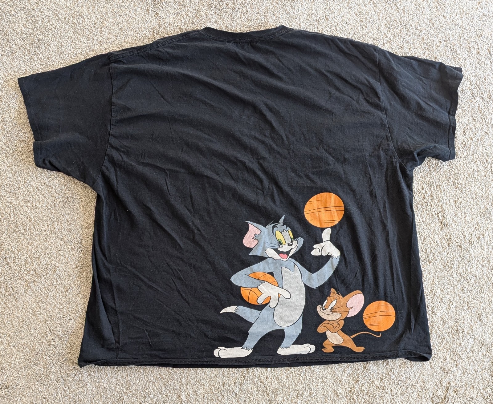 Tom & Jerry graphic tee graphic tee shirt black basketball mouse cat mens XXXL