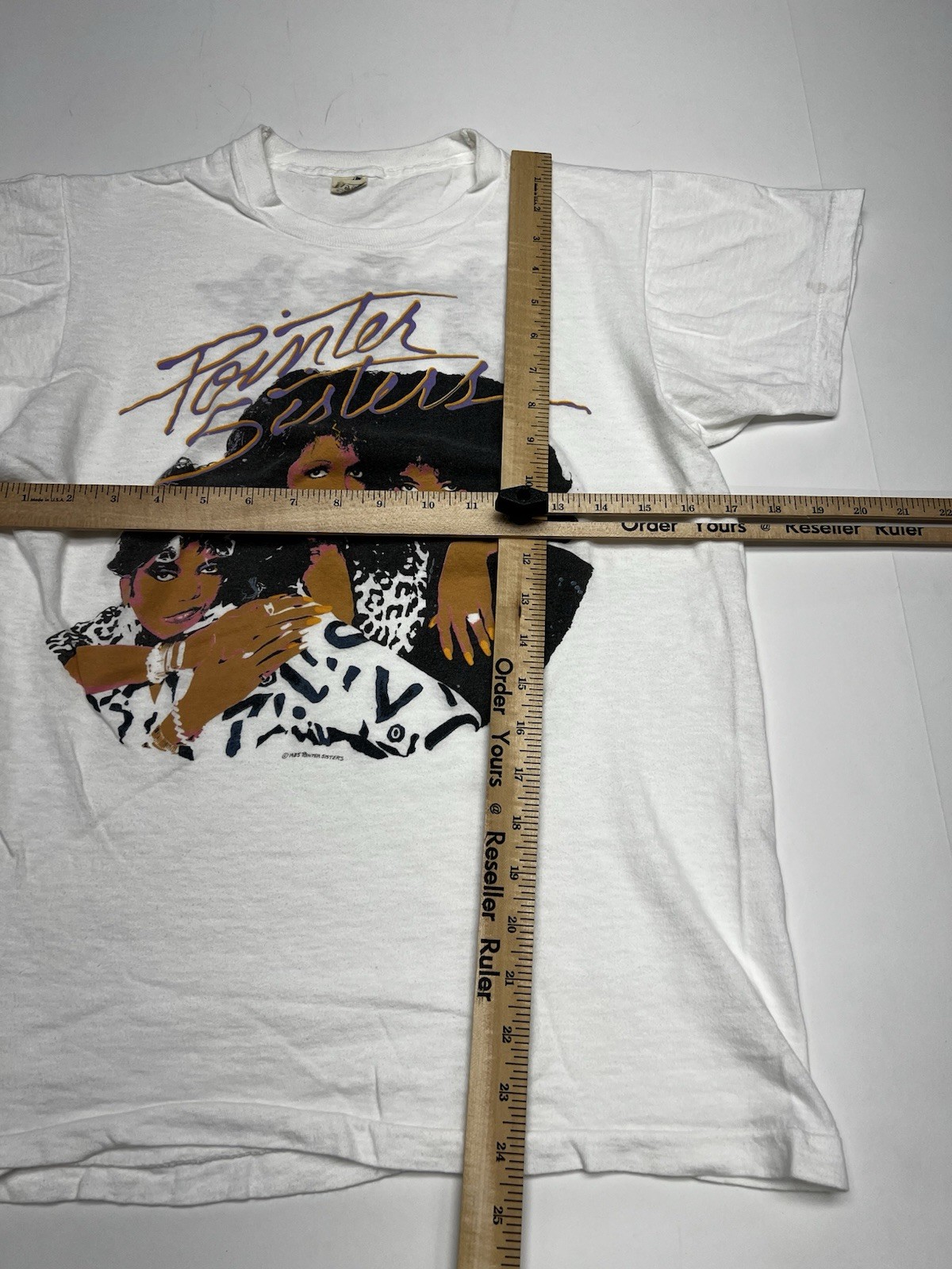 Vintage 80s Pointer Sisters 1985 Concert Tour Band Tee Tshirt Screen Stars L VTG