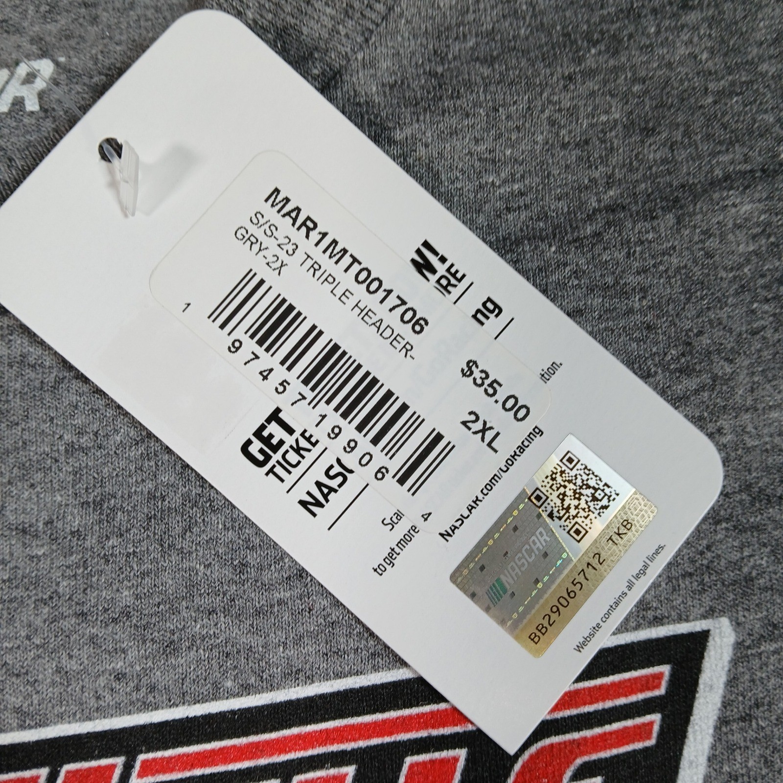 NASCAR Martinsville Speedway T-Shirt Mens 2XL Gray Cotton Blend Racing Fan Tee