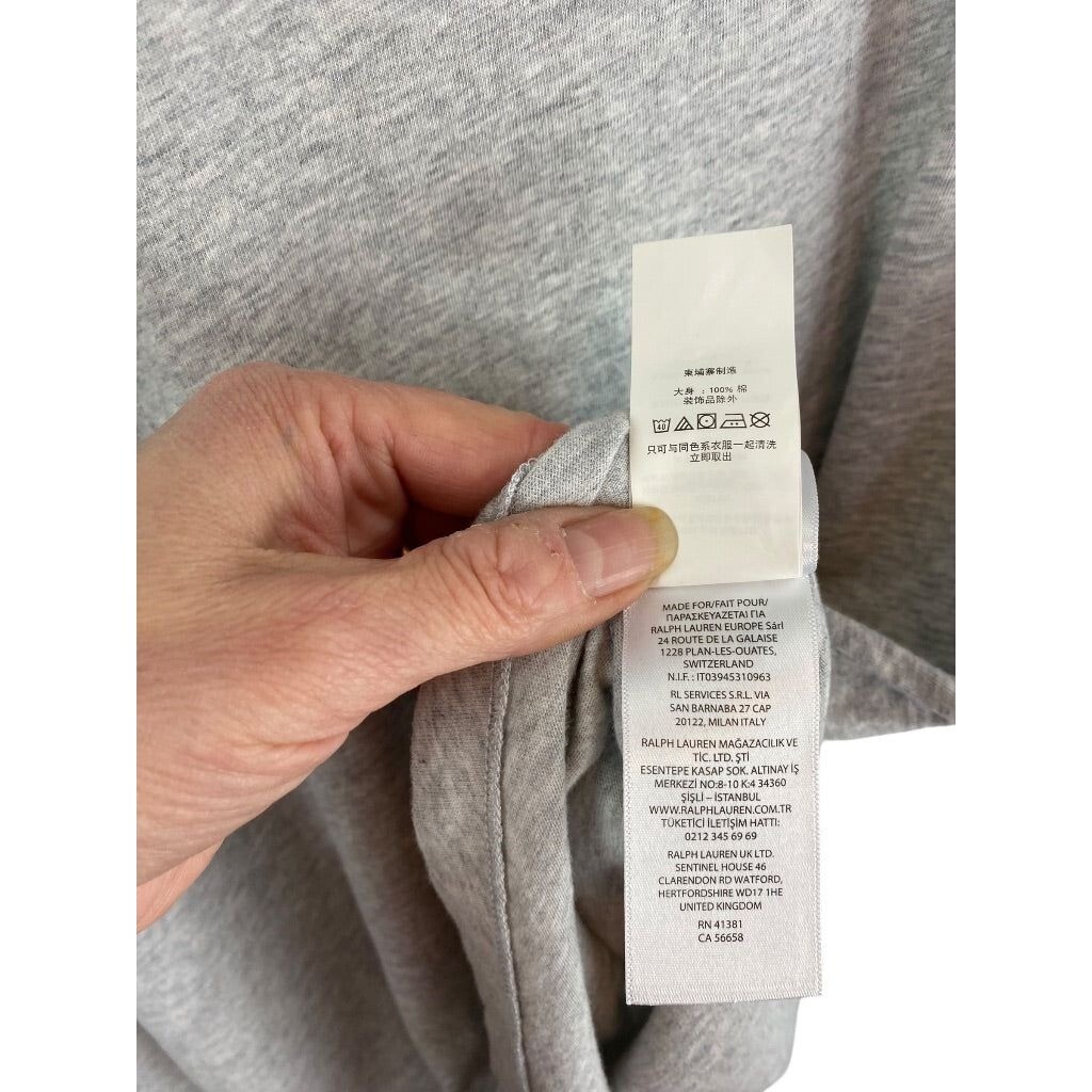 Large Polo Ralph Lauren Men&rsquo;s Gray Short Sleeve Tshirt Cottton