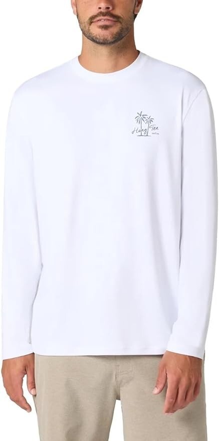 Hang Ten Men&rsquo;s Long Sleeve Sun Tee, UPF 50+, Quick-Dry Fabric, Lightweight, XL