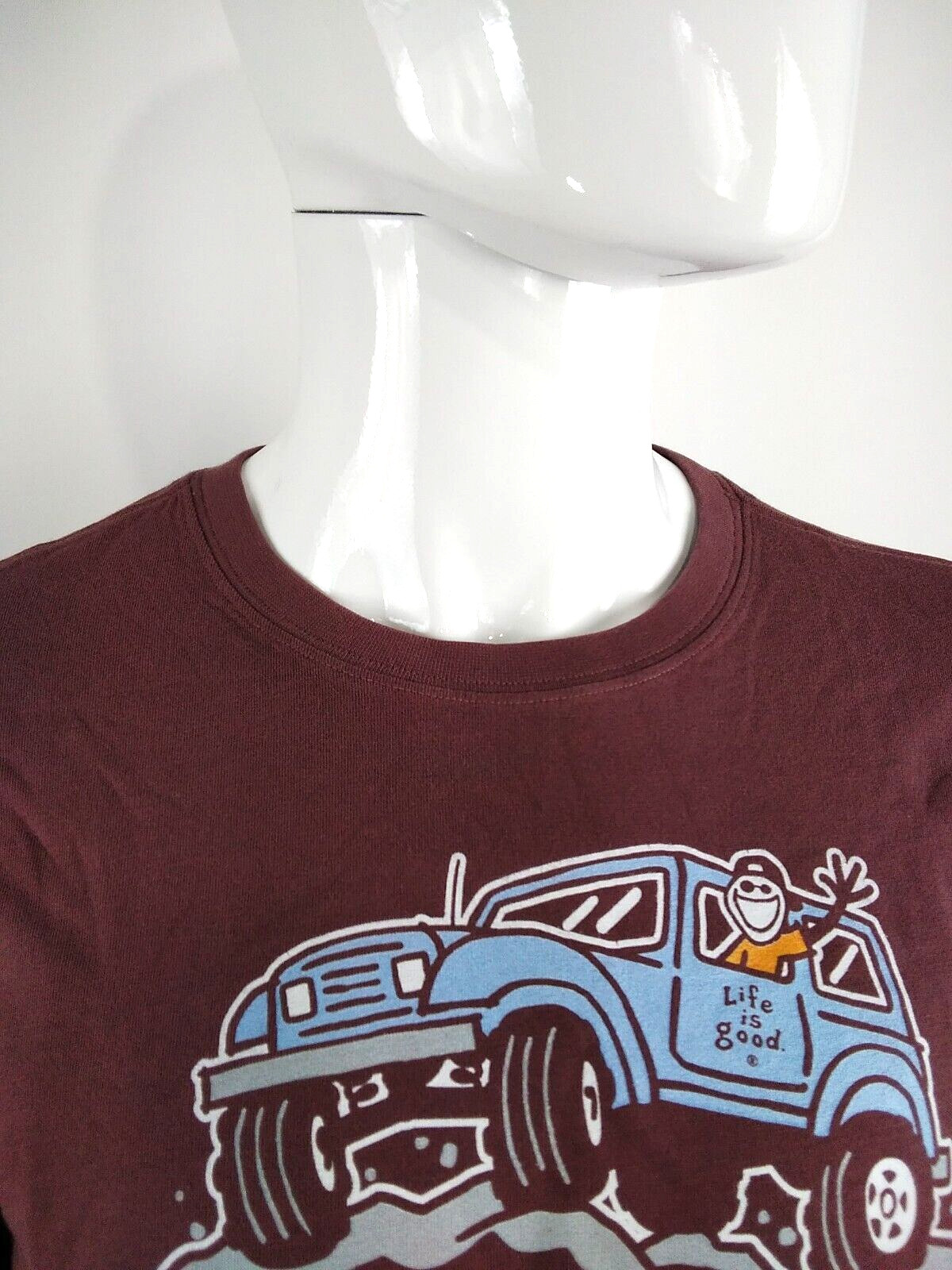 Life is Good Men Long Sleeve Crusher Tee Rock On Off Road Brown Medium 80826