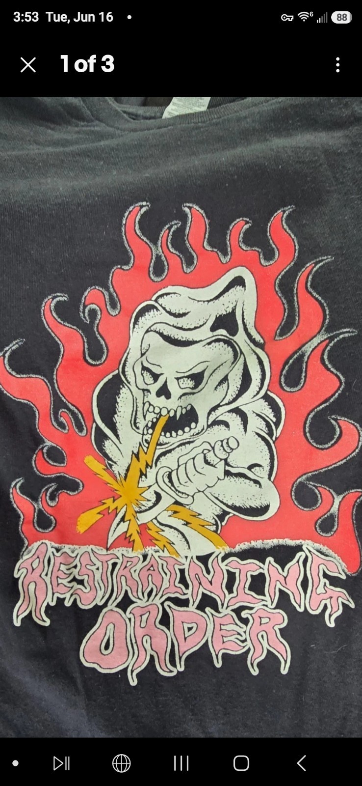 Restraining Order Band Shirt Medium Black Graphic Heavy Cotton Hardcore Punktour