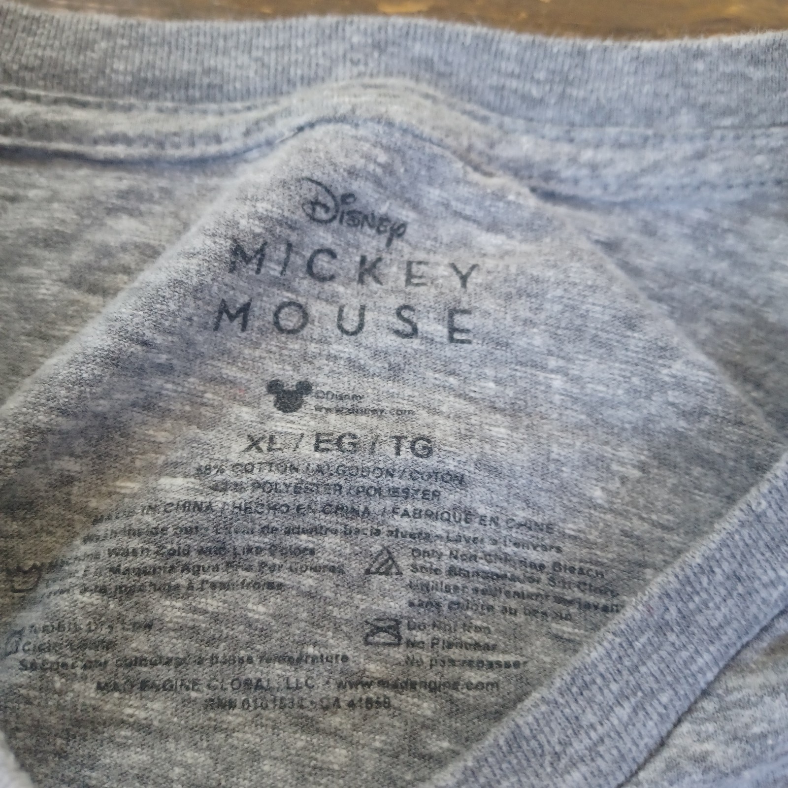 Disney Mickey Mouse Classic Graphic T-Shirt – Men&rsquo;s Size XL Heather Gray Super
