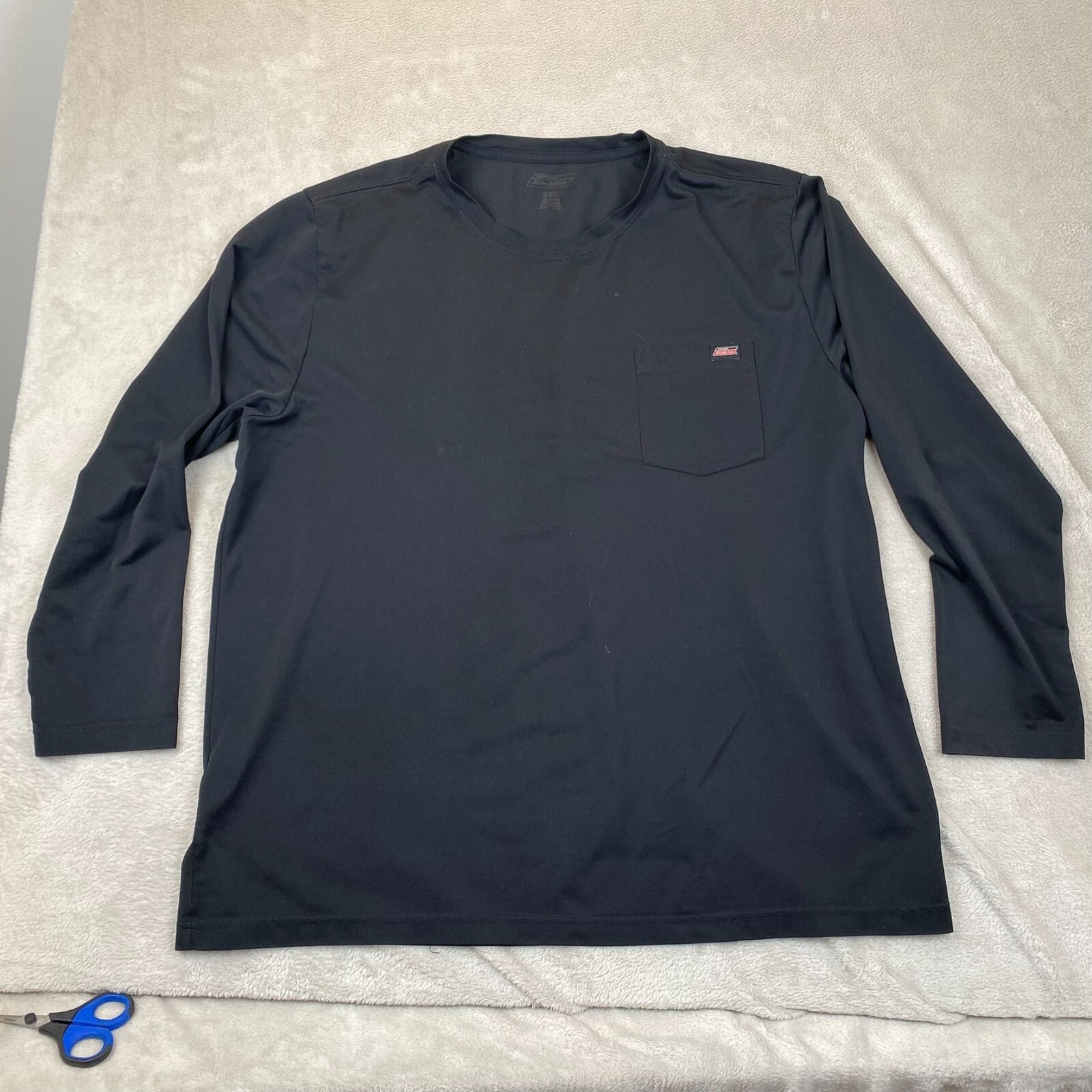 Genuine Dickies Mens T-Shirt Size 2XL Long-Sleeve Black Pocket Tee Classic