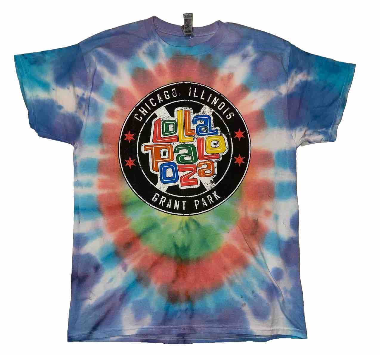 LOLLAPALOOZA 2022 MENS TIE DYE T SHIRT Sz M Metallica Green Day Turnstile