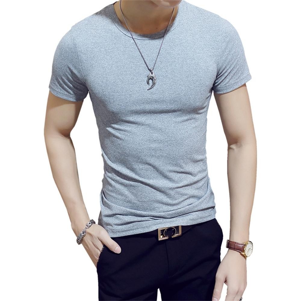 7 Colors Slim Man&rsquo;s T-shirt Short Sleeve Streetwear Gym Clothing Tee Top Plain R