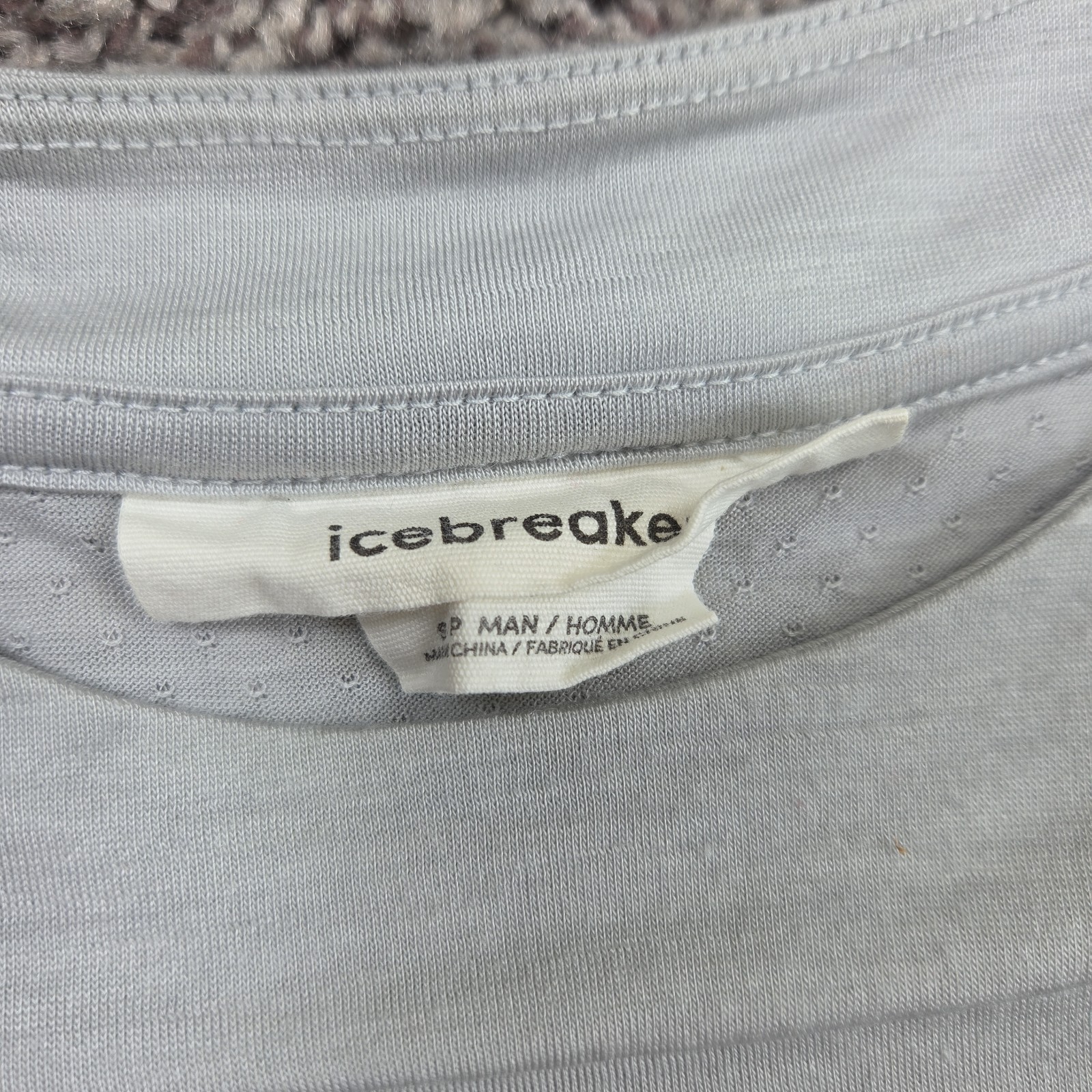 Icebreaker Cool-Lite Shirt Mens Small Gray Wool Blend Long Sleeve Crewneck Tee