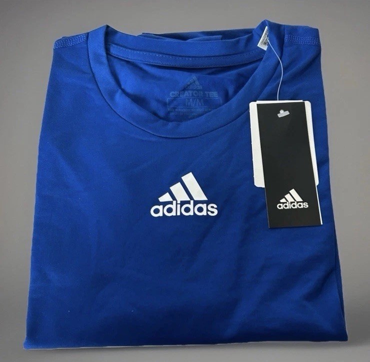 Adidas Men&rsquo;s Size Medium Creator Tee Short Sleeve Blue T-Shirt EK0088 NWTGS