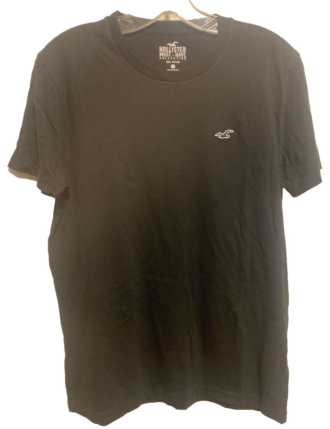 Hollister men&rsquo;s crewneck T-shirt lnavy blue Size Small with outlined bird NWOT