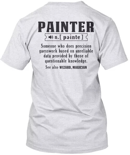 Painter T-Shirt Made in the USA Size S to 5XL White Tshirt