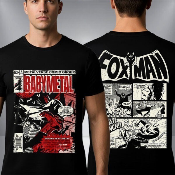 BABYMETAL Fox Man 2026 Japan Tour T-Shirt Two Sided Heavy Metal Tee
