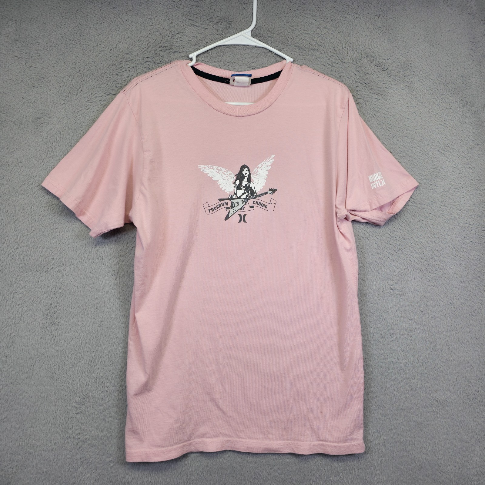 Y2K Hurley Shirt Lot of 2 Mens L Pink Blue Freedom of Choice Graphics Print Tee