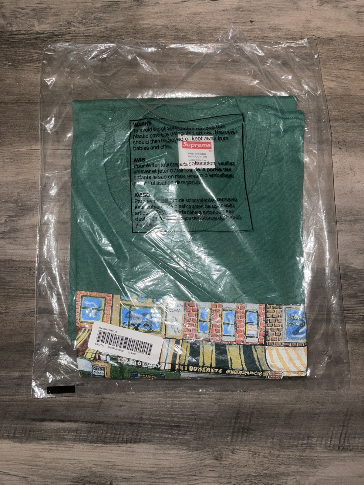 DS Supreme SS22 Manhattan Tee Black SzL Sealed In Plastic Bag