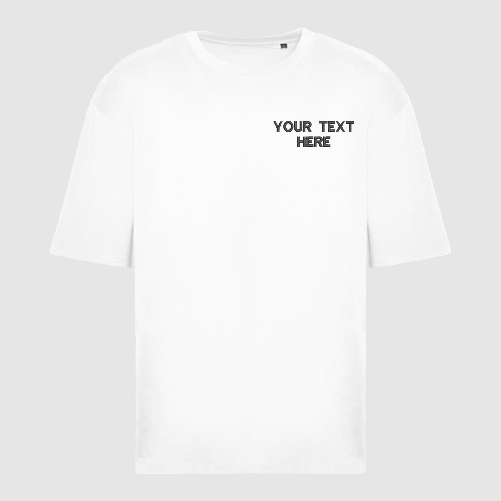 Personalised Custom Embroidered AWDis Oversize 100 T-Shirt Crew Neck Unisex Top