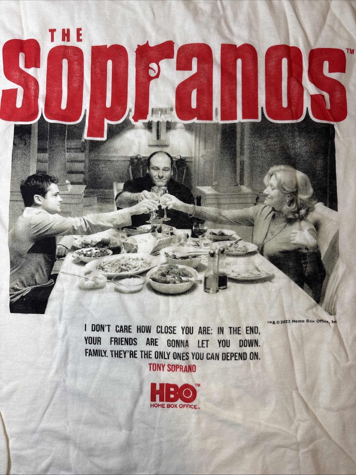 Abercrombie & Fitch The Sopranos Family T Shirt Sunday Dinner Table White SZ M