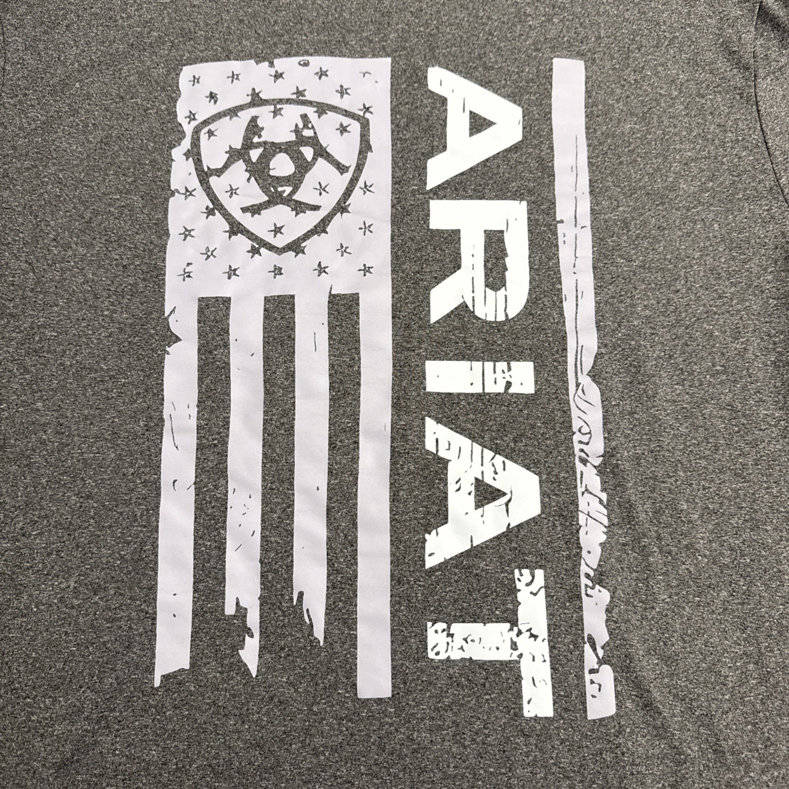 Ariat Shirt Men’s 2XL American Flag Tee Gray Casual Performance Stretch NWOT