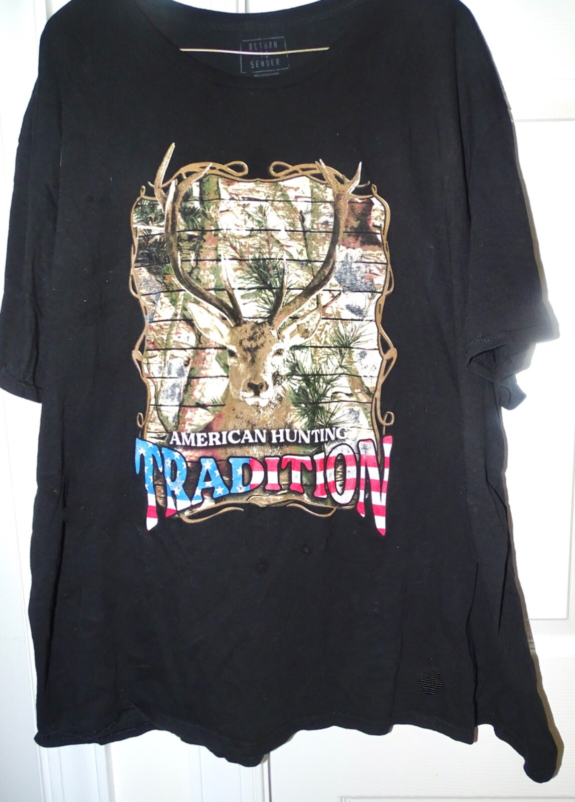 American Hunting Tradition Deer T-Shirt 100% Cotton BLACK XXL