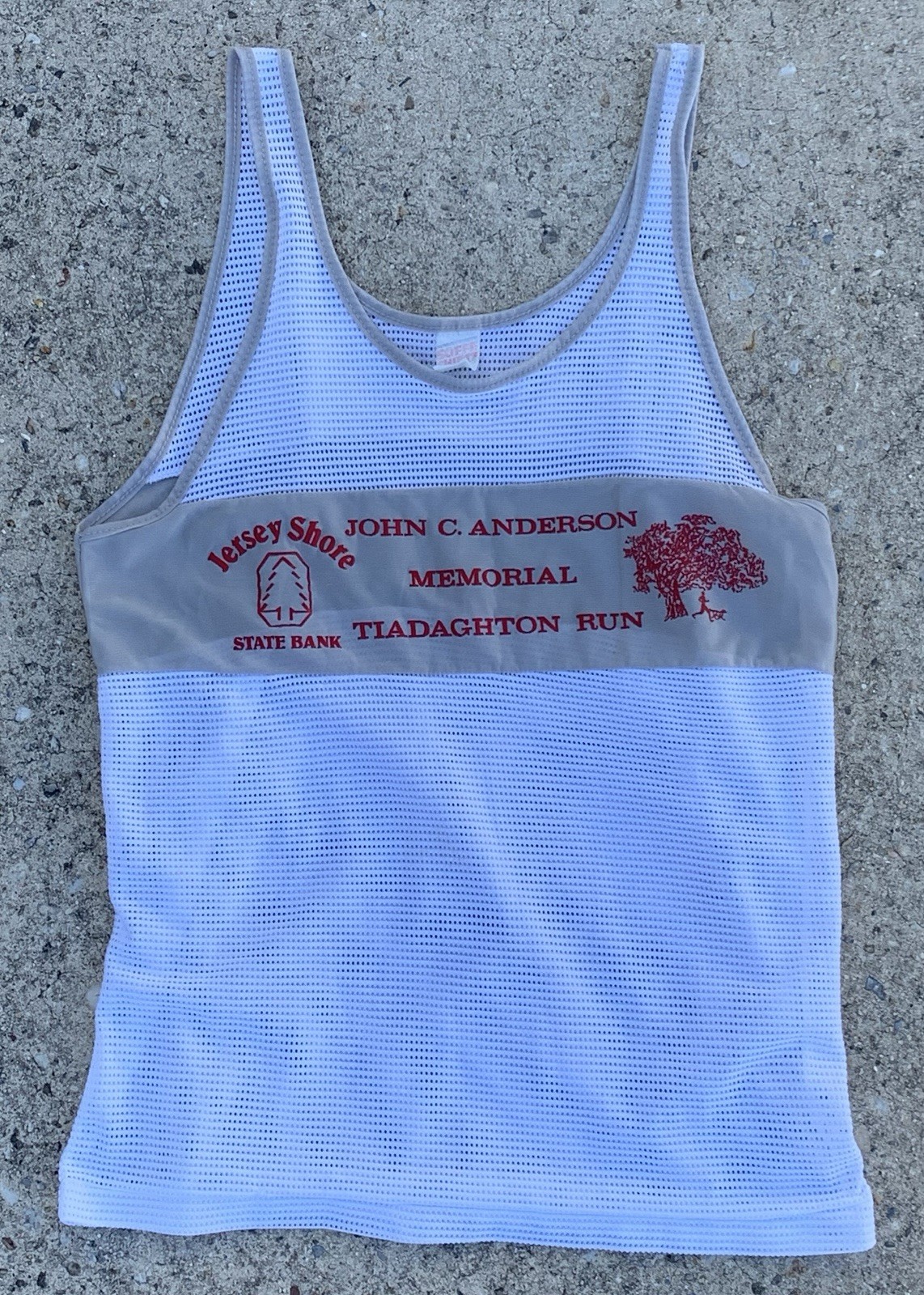 Vtg 80s John C. Anderson Memorial Tiadaghton Run Mesh Tank Top M Jersey Shore PA