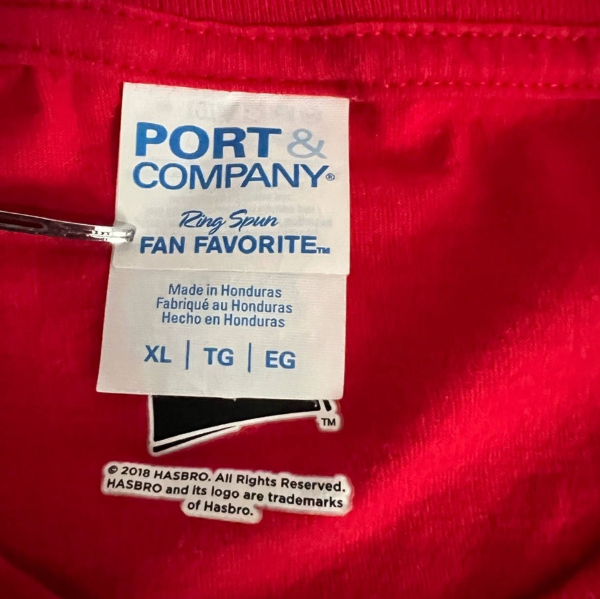 Hasbro Port & Company Cosplay Red Power Ranger Short Sleeve T-Shirt Size XL