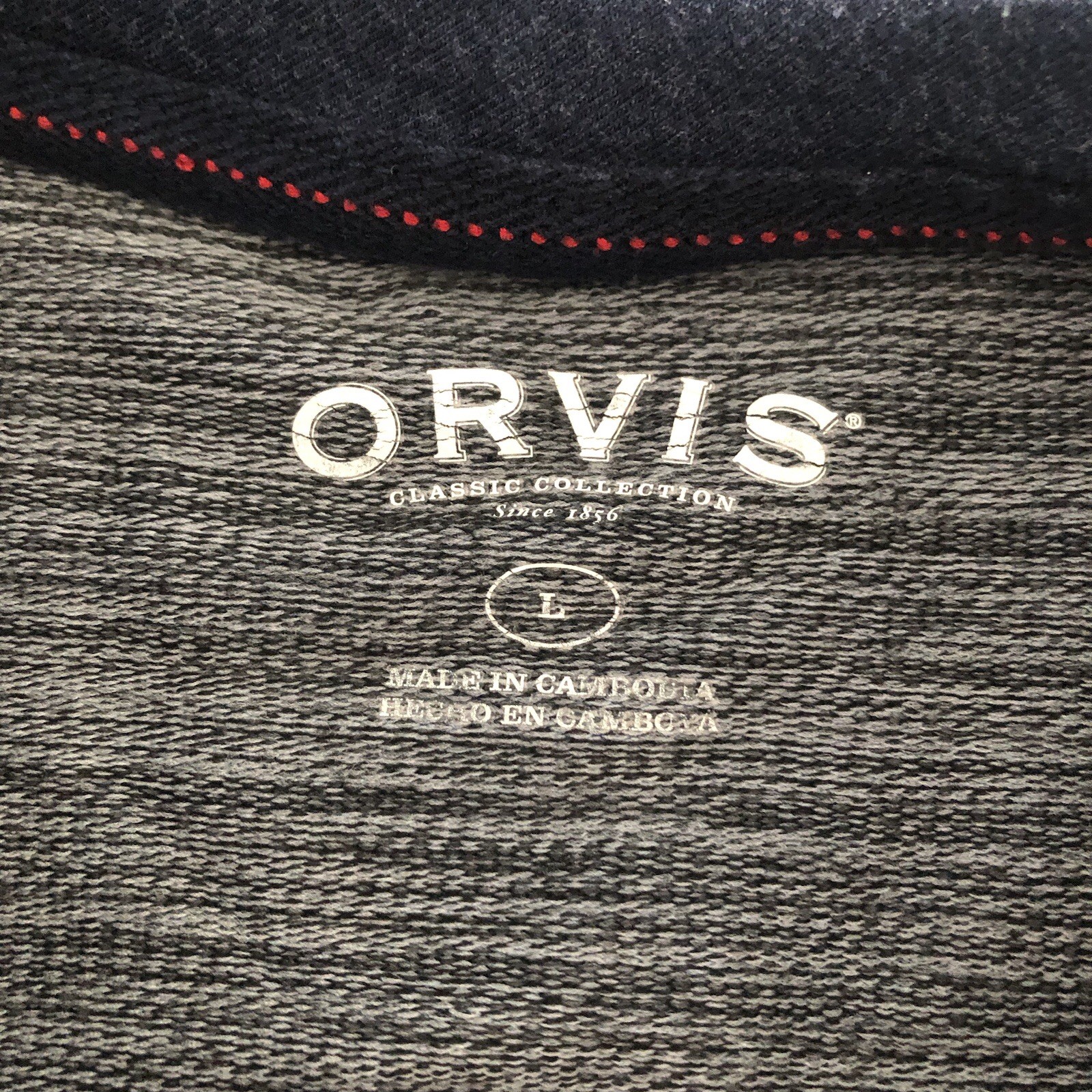 Orvis Classic Collection Mens Size Large Blue Long Sleeve Pullover Shirt Thermal