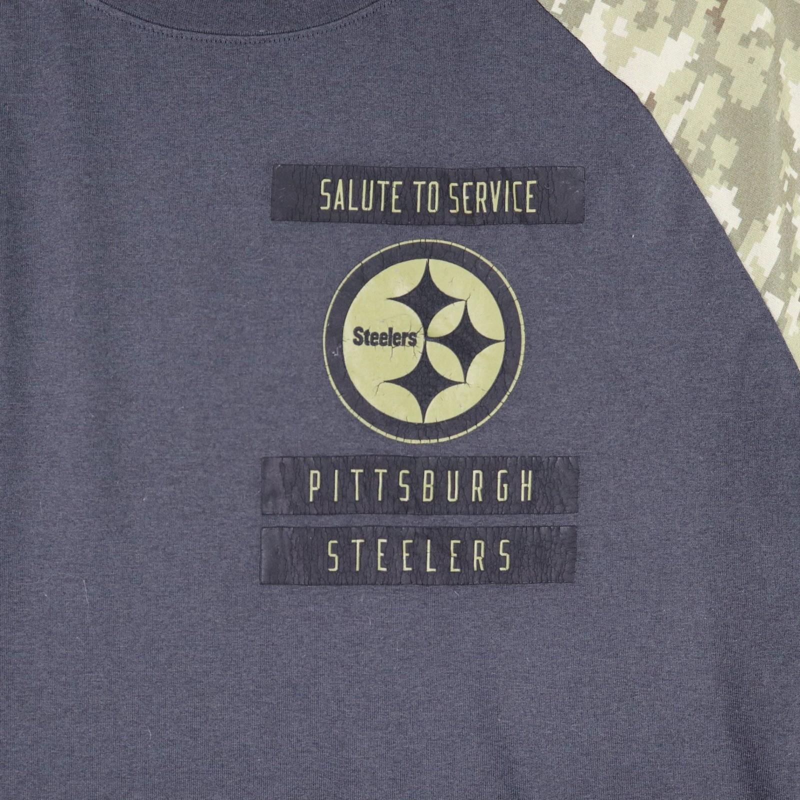 Pittsburgh Steelers Nike Shirt Mens M Salute to Service Digital Camo Raglan Fan