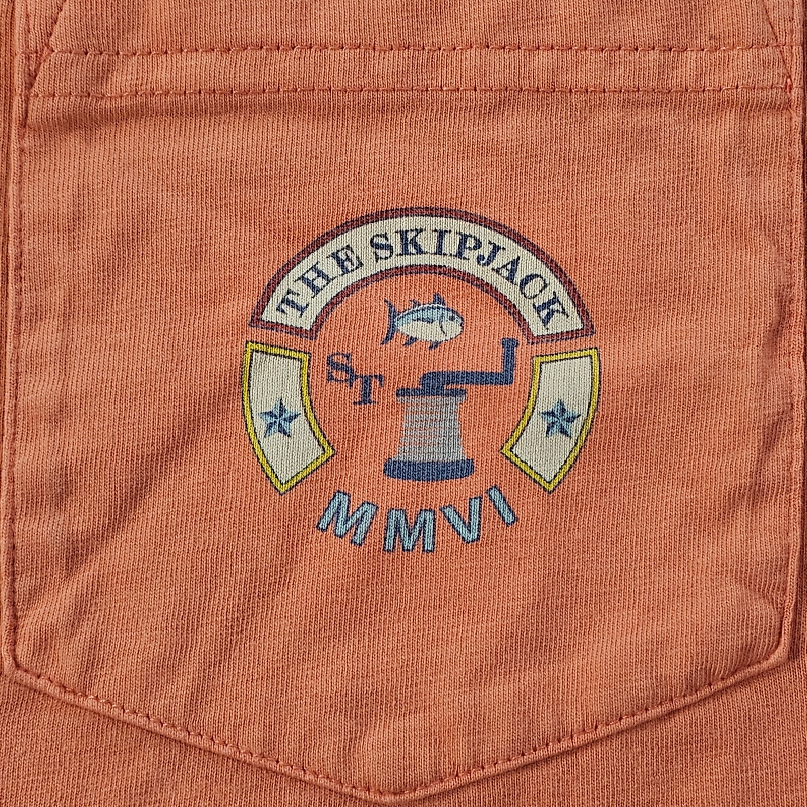 Southern Tide The Skipjack Orange Short Sleeve Cotton Pocket T-Shirt Men&rsquo;s L