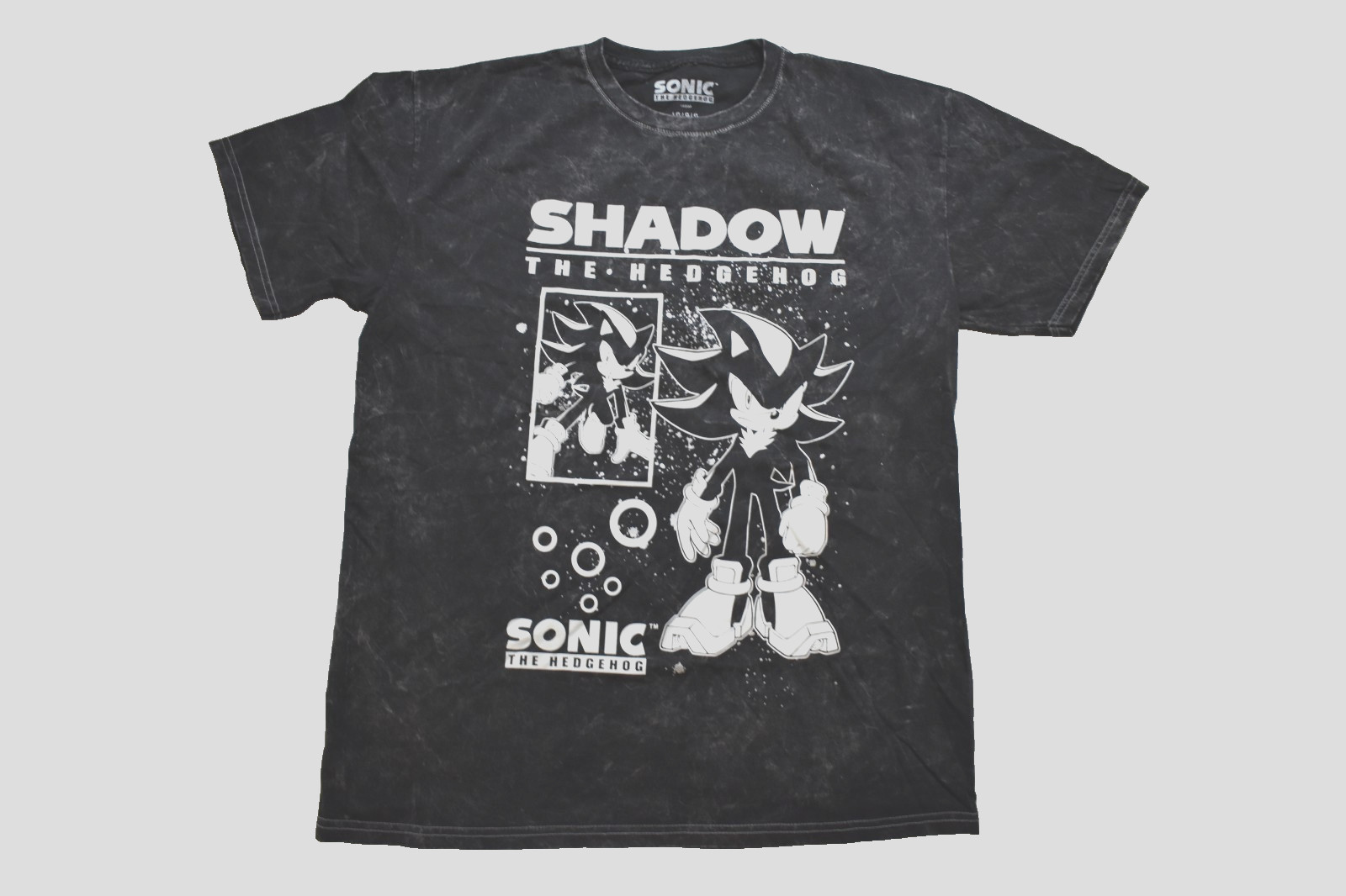 Sonic The Hedgehog Shadow Mens Black Mineral Wash Shirt New Medium