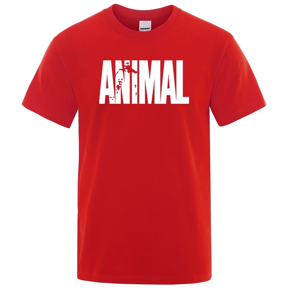 Animal T Shirt Mens Oversized Funny Tee Workout Gym 100% Cotton T-Shirts S -3XL