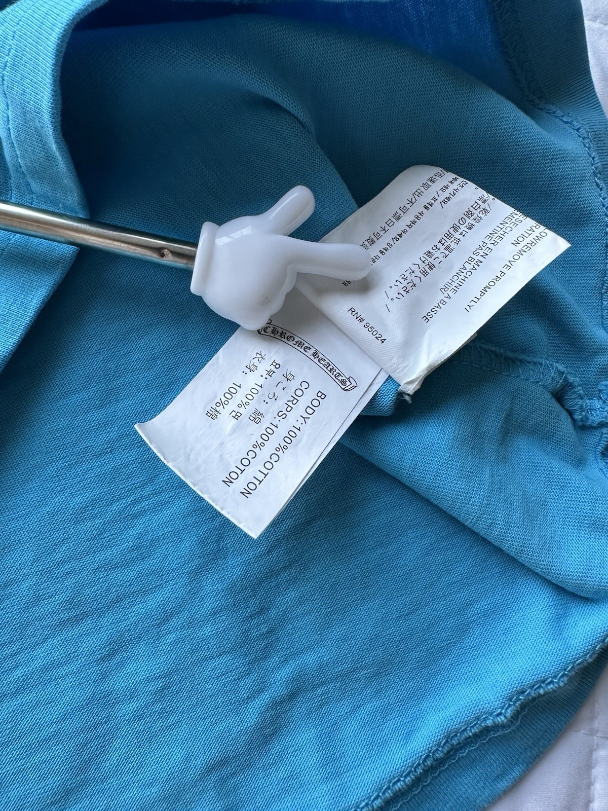 Chrome Hearts Long Sleeve Blue Matty Boy Cotton Tee Size Large “Brain Stain”