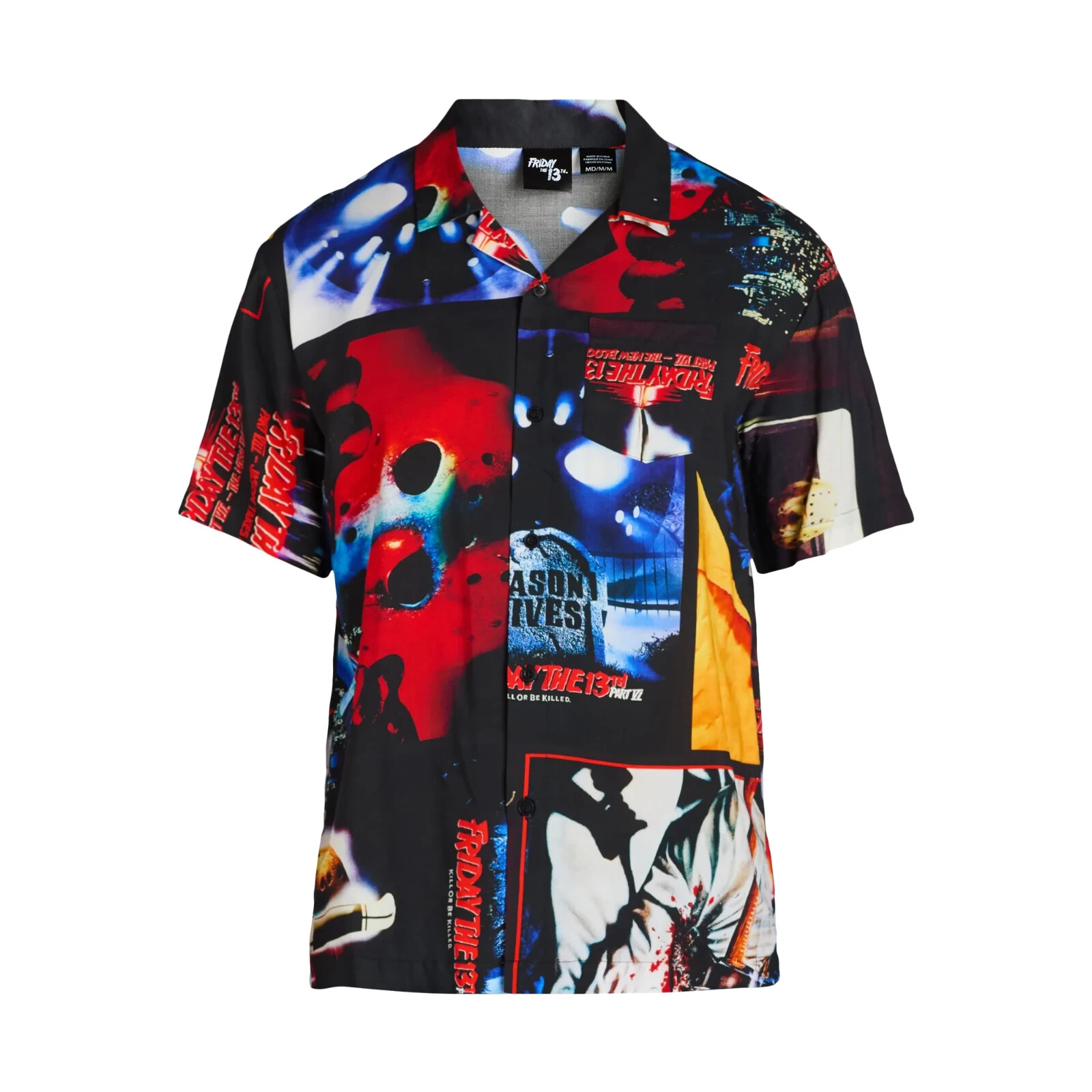 Friday The 13th Mens size M 38-40 Graphic Print Shirt COLOR BLACK NEW