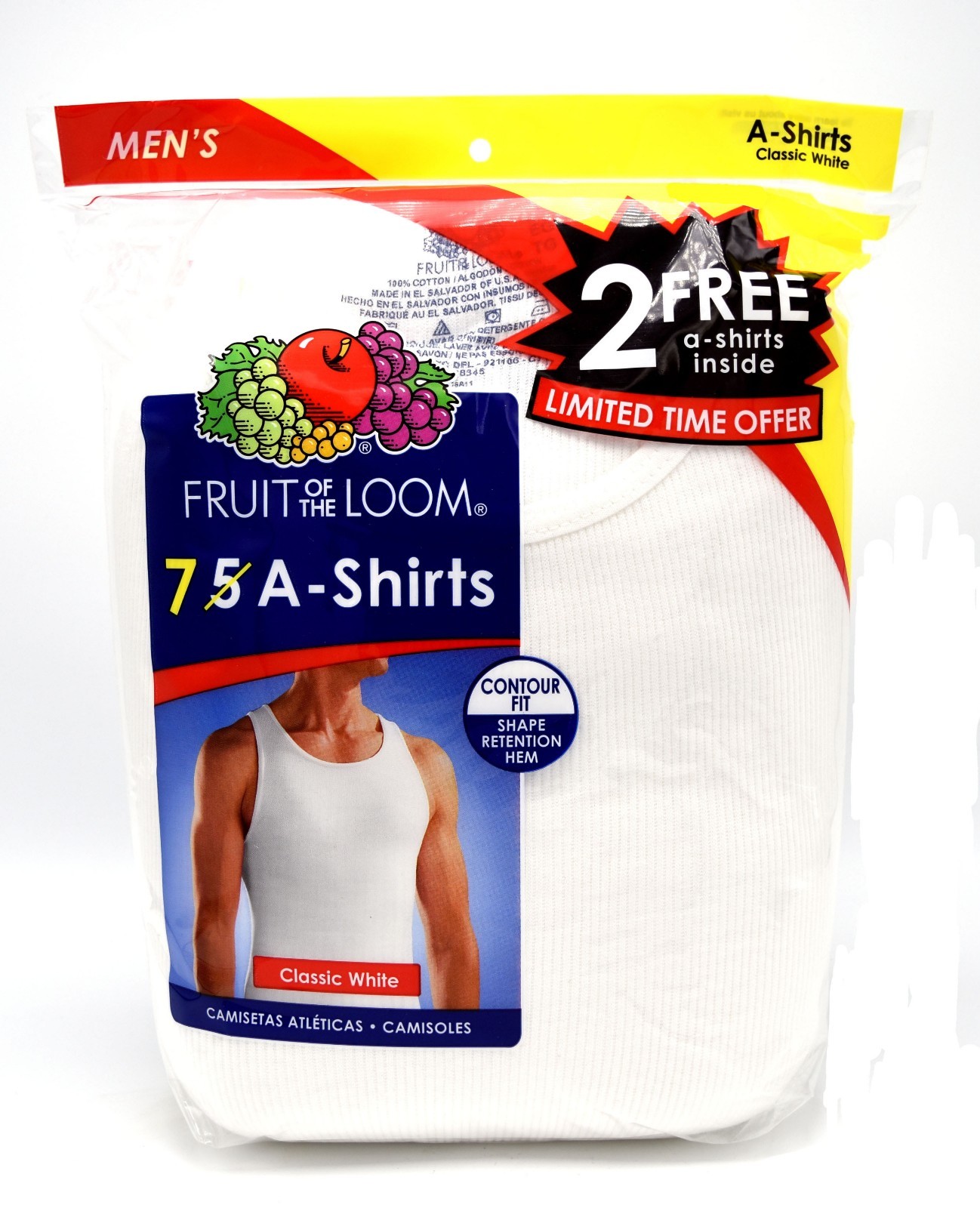 14 White Small S 34-36 Inch A-Shirt Tanks Fruit Of The Loom C/P 86-91 CM