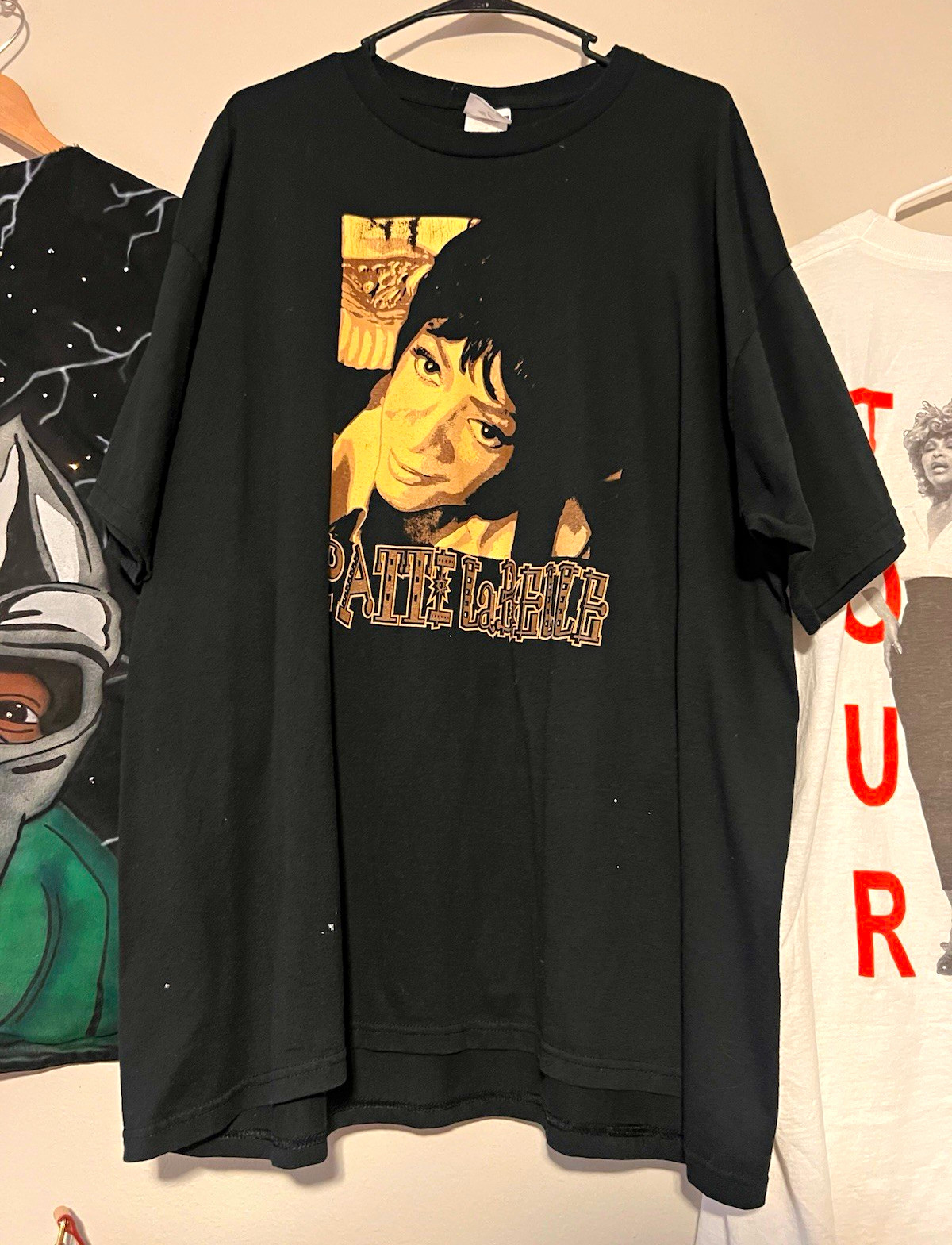 Men’s Black Patti Labelle tee Double-Sided Graphic Tee XXL Cotton Crew