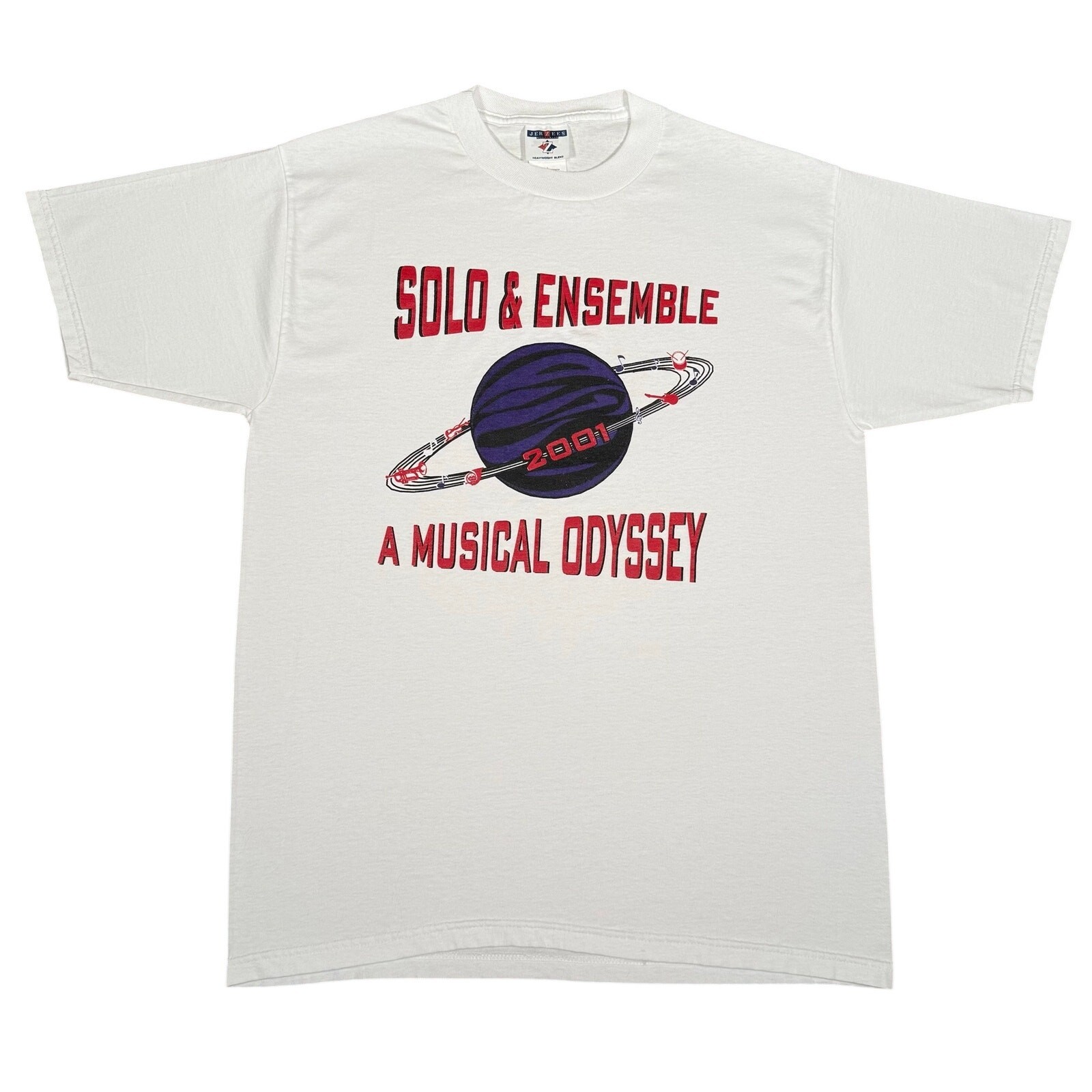 Vintage 2001 Solo & Ensemble Musical Odyssey T Shirt White Band Large