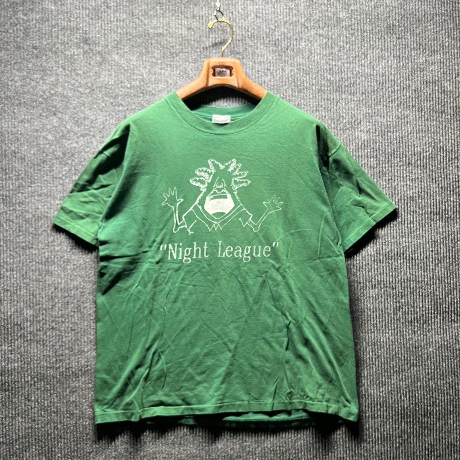 Hanes Night League T Shirt Mens XL Green Vintage 90 Basketball Single Stitch USA