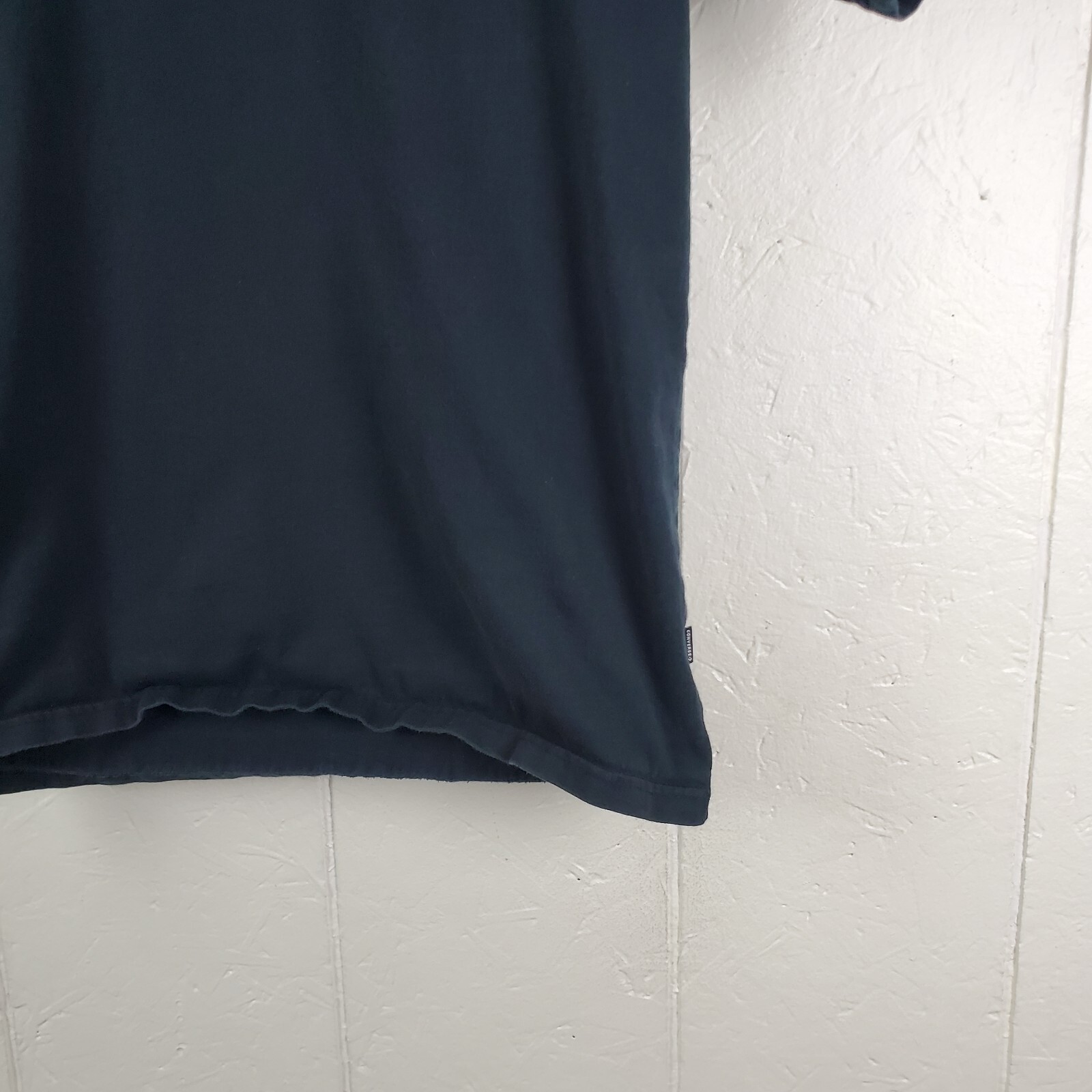 Converse Shirt Mens Medium Black Crew Neck Short Sleeve Graphic Stretch Pullover