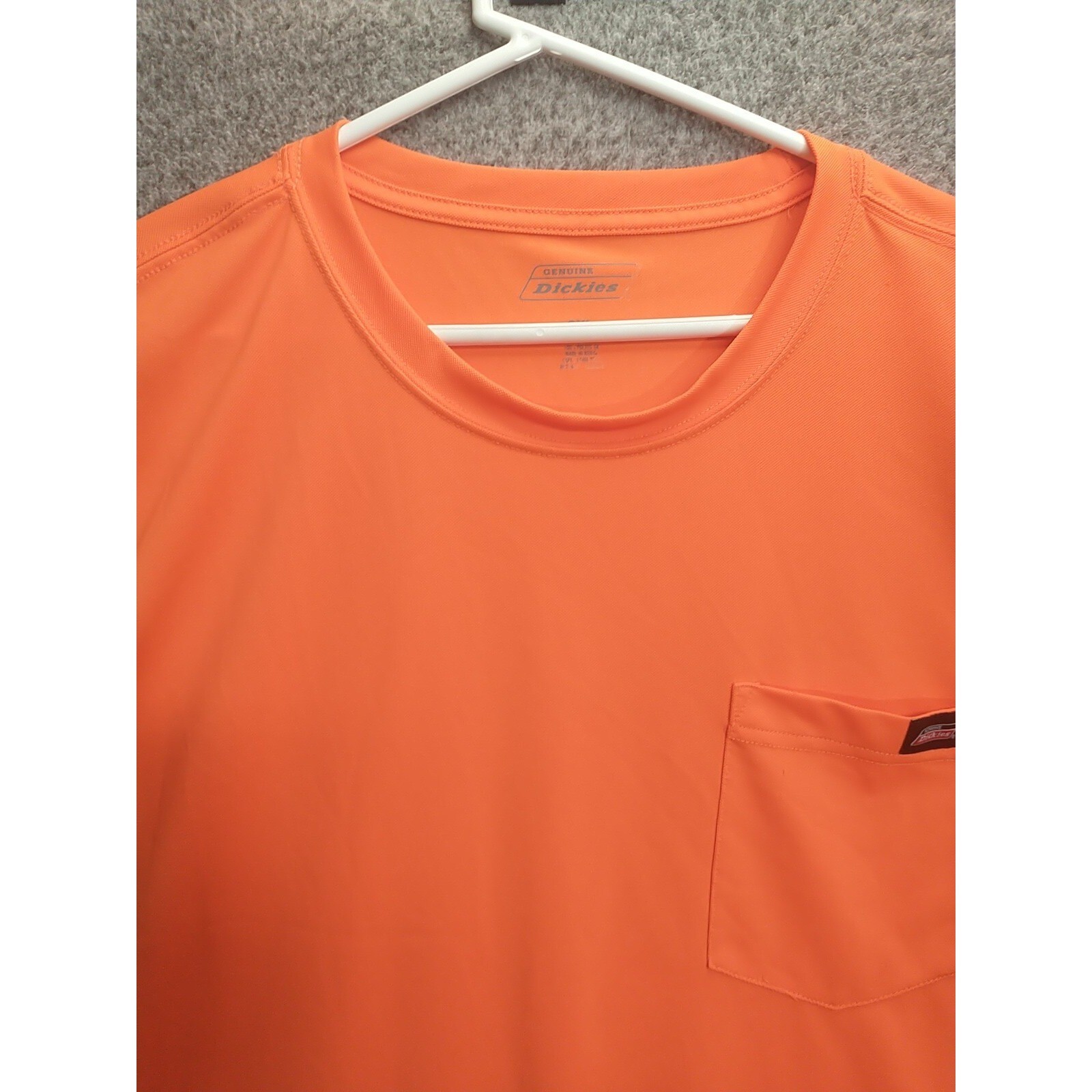 Genuine Dickies Mens 2XL Safety Orange Pocket T-Shirt Performance Workwear Tee