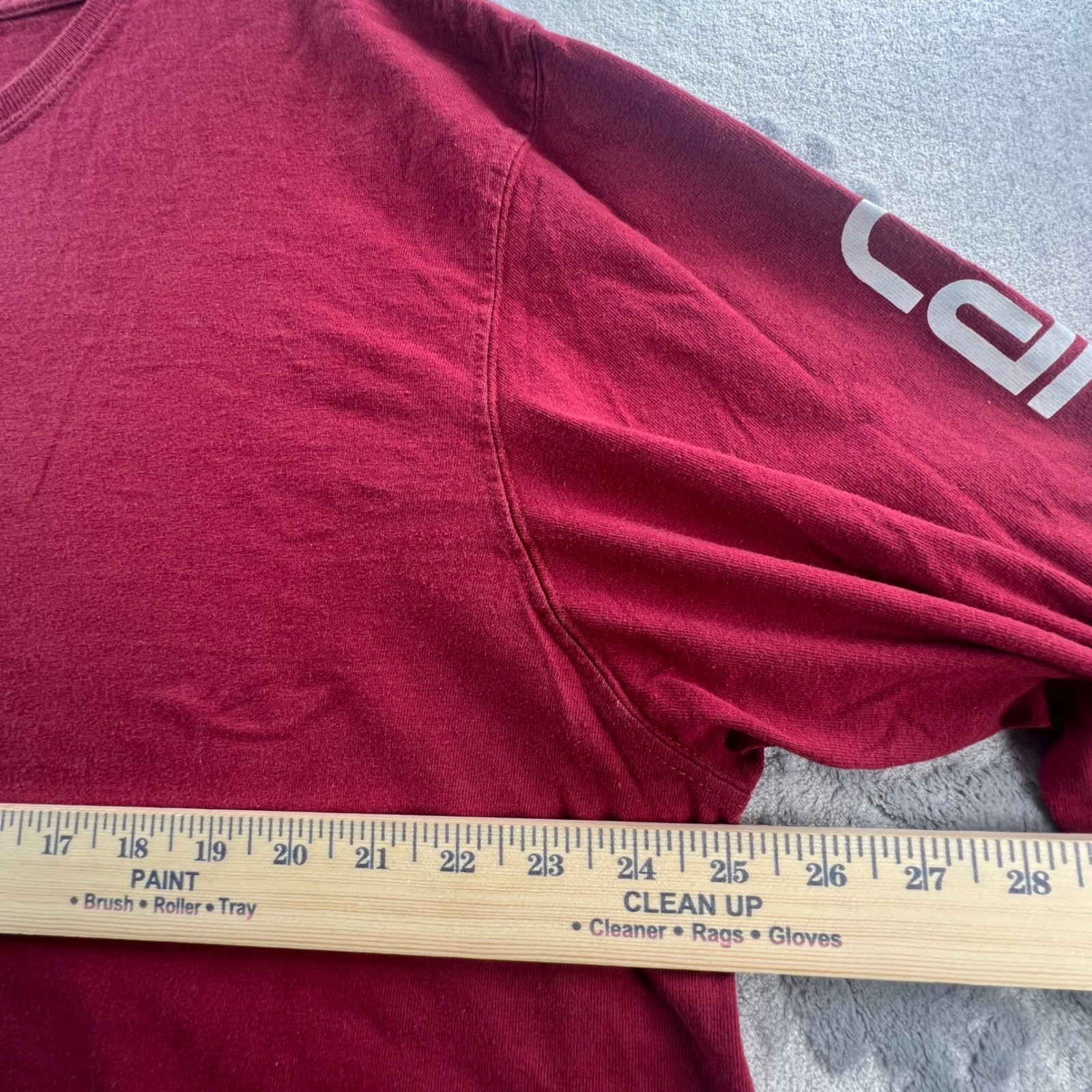 Carhartt T-Shirt Mens XL Red Long Sleeve Graphic Logo Original Fit K231