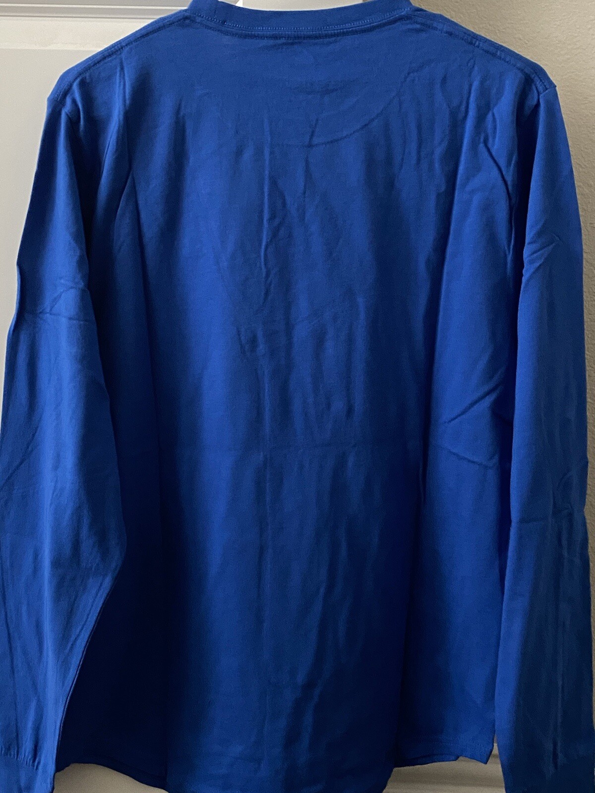 Hollister Men’s Medium Size Blue Long Sleeve Cotton Solid Graphic Tee