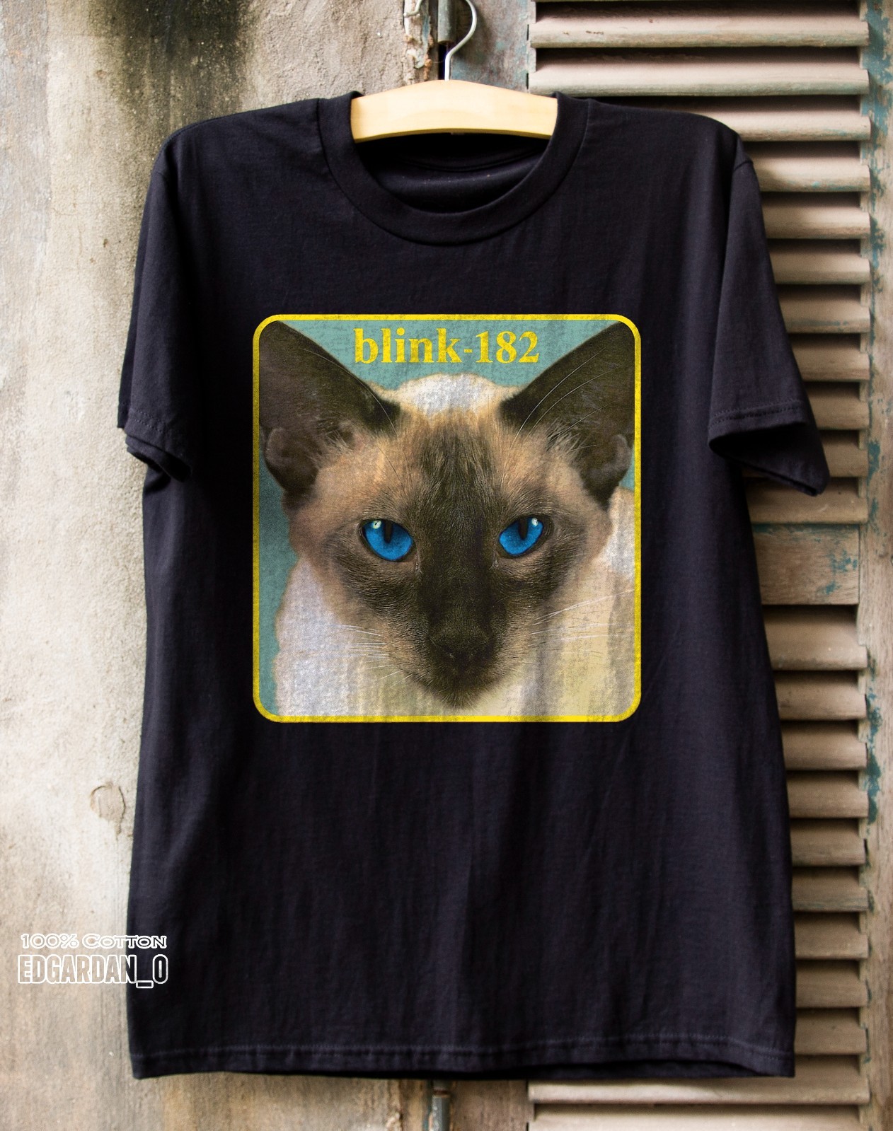 Blink 182 Tee Cheshire Cat Album Cover Black T-Shirt All Size S-5XL