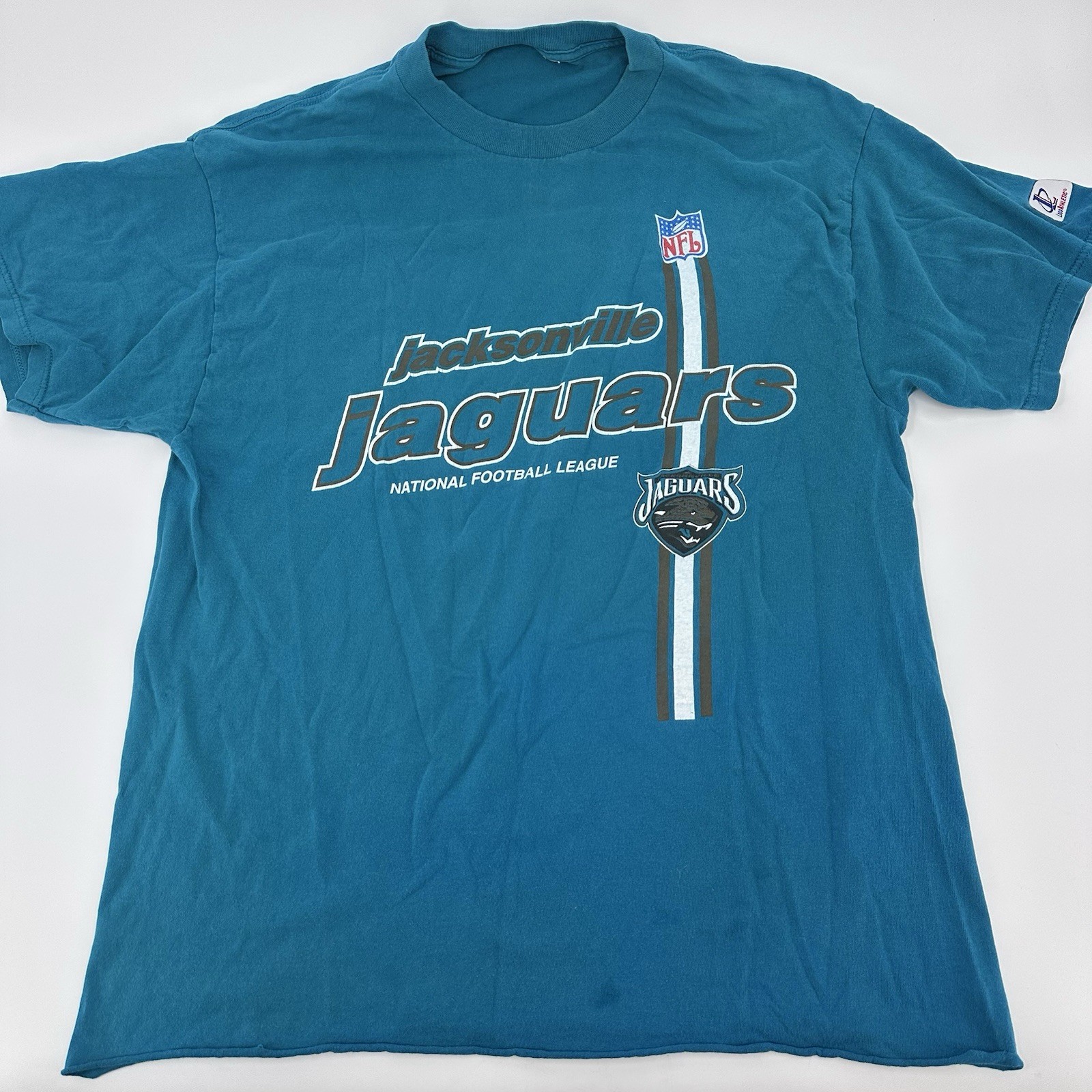 Vintage Jacksonville Jaguars Shirt Mens Large Teal NFL Logo Athletic Duval